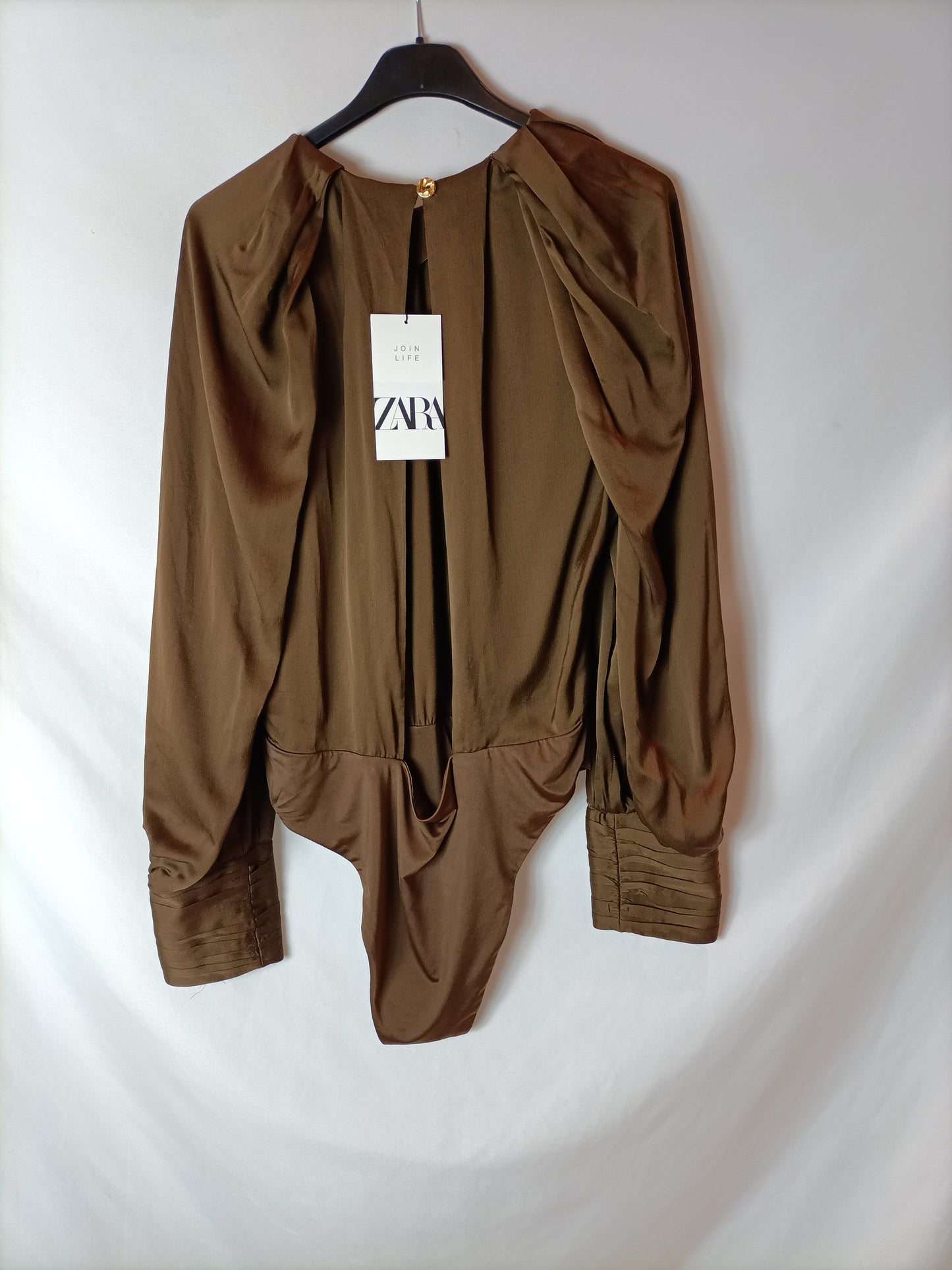 ZARA. Brown fluid bodysuit TL