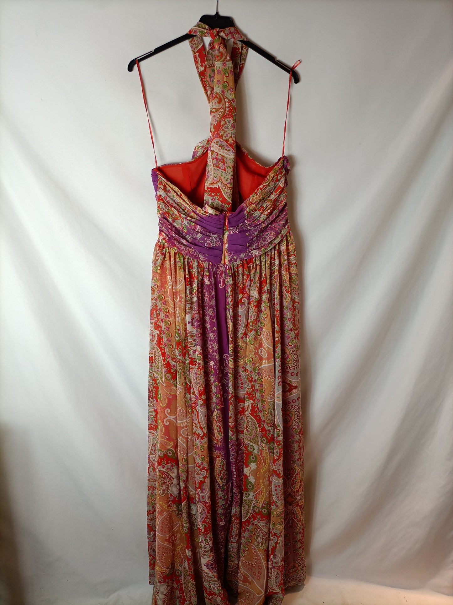 MANGO. Vestido largo estampado T.l