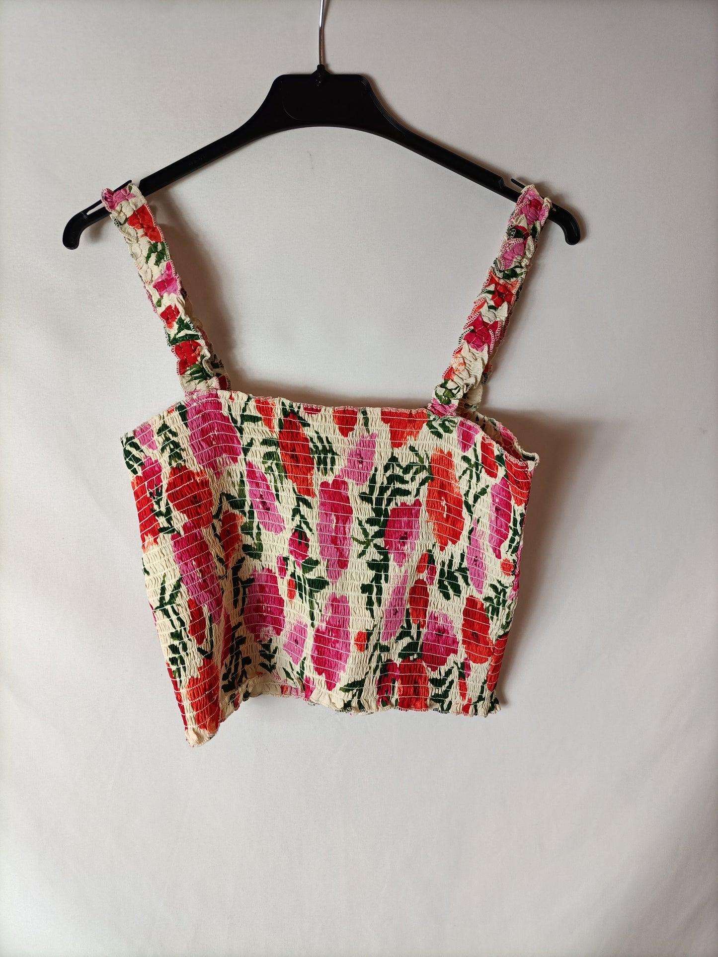 WILD PONY. Top flores nido abeja T.m