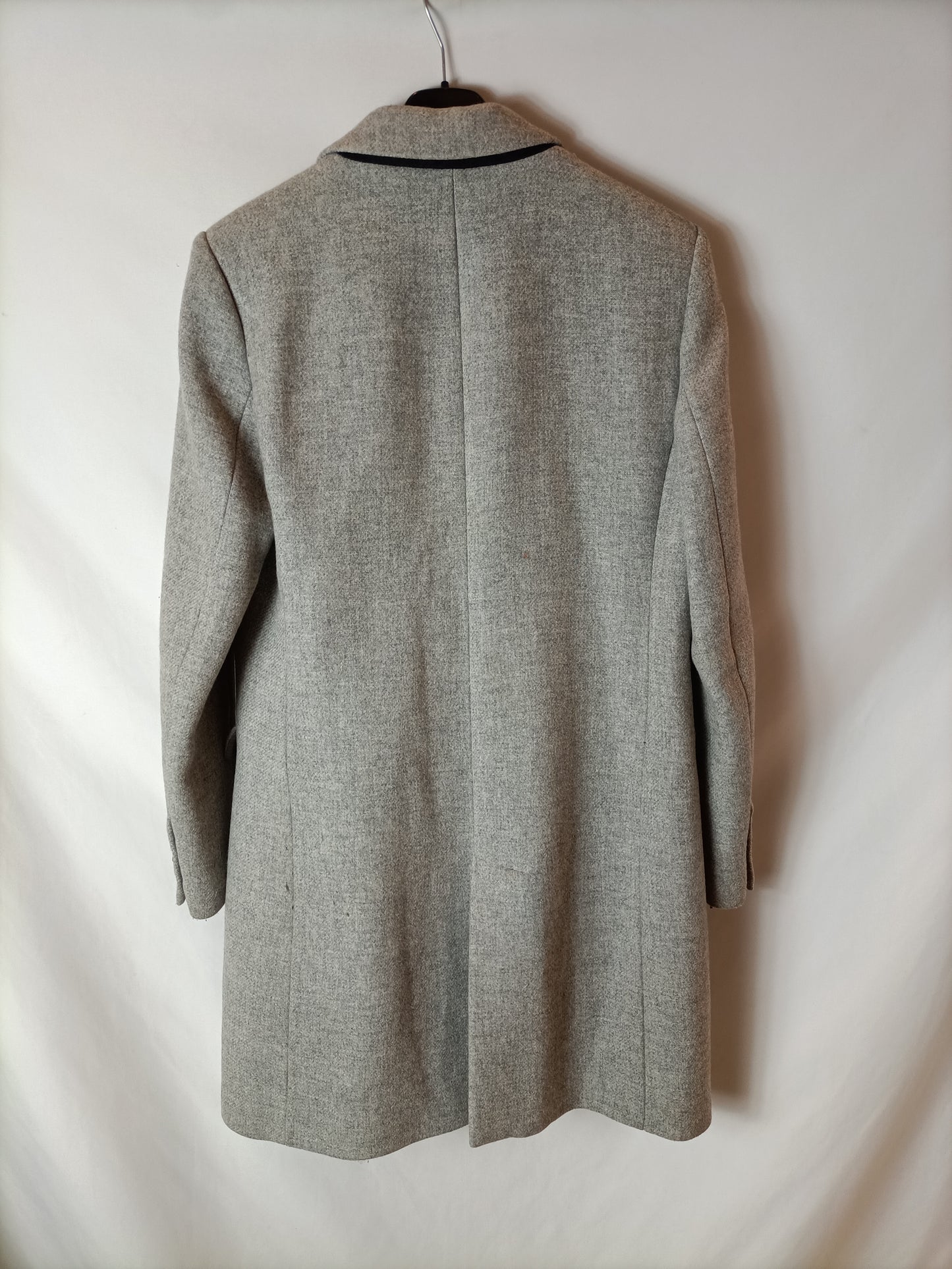 ZARA. Abrigo gris jaspeado. T M