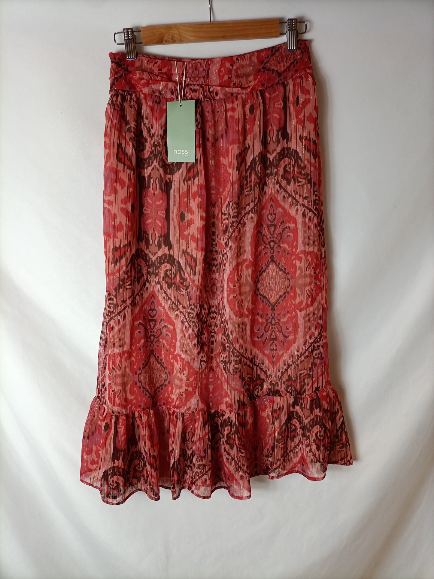 INTROPIA. Pink printed midi skirt Ts