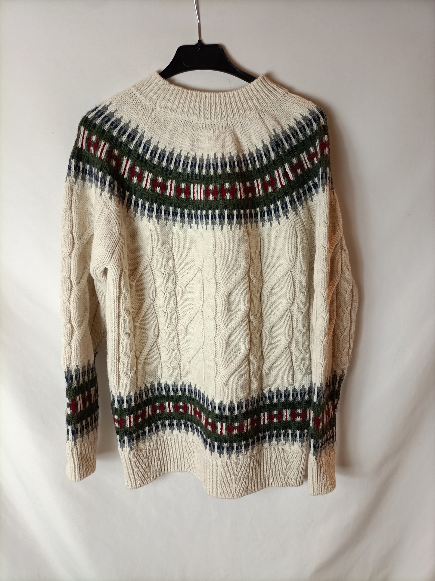 CORTEFIEL. Jersey beige dibujo T.m