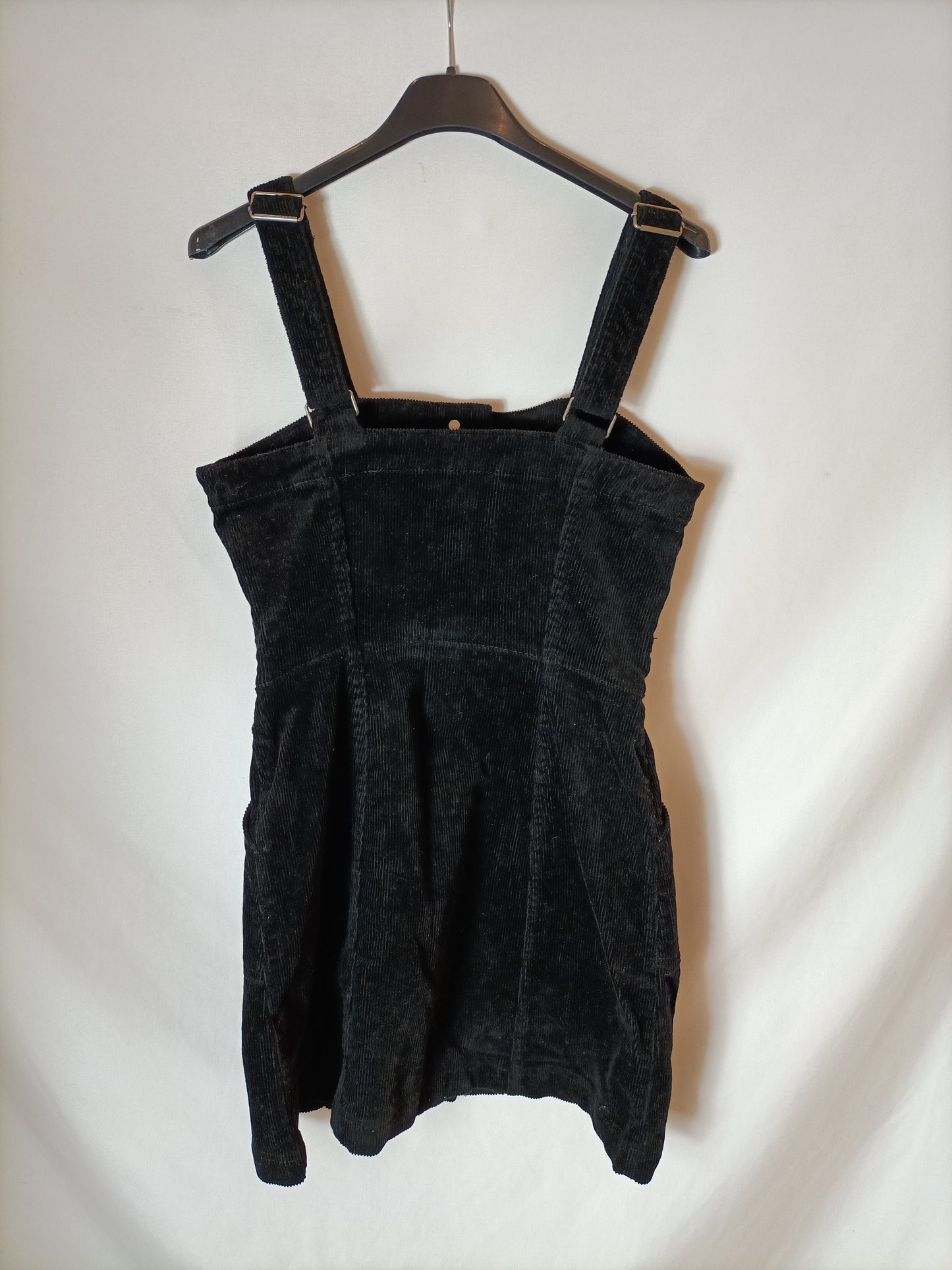 H&M. Black corduroy dungarees size 36
