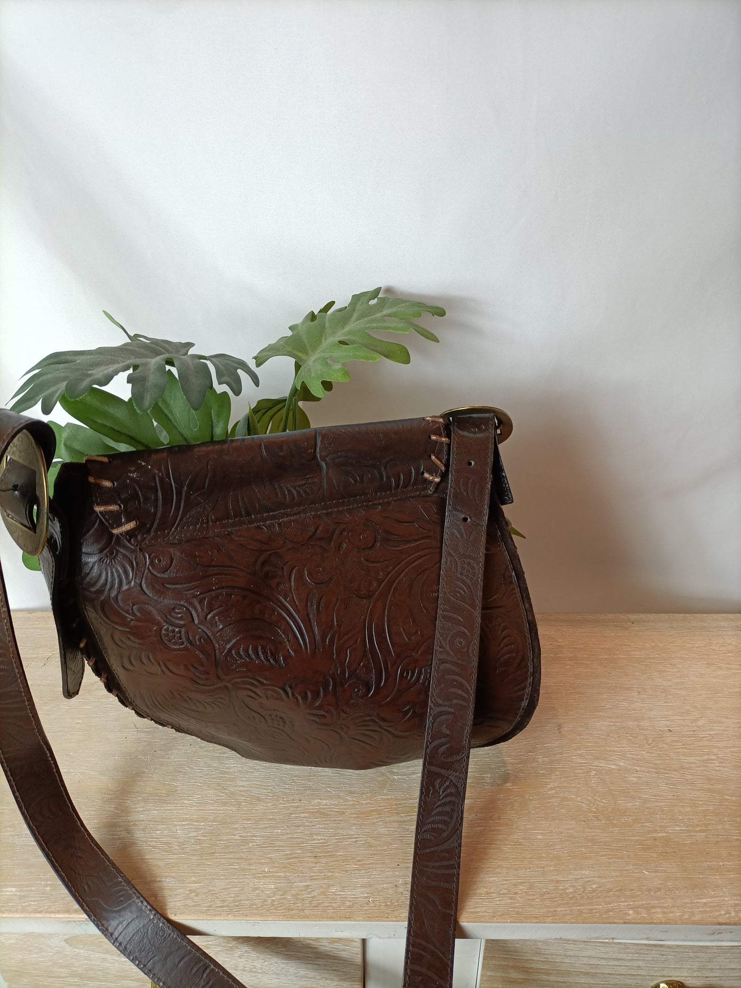 ZARA. Bolso marrón piel Vintage
