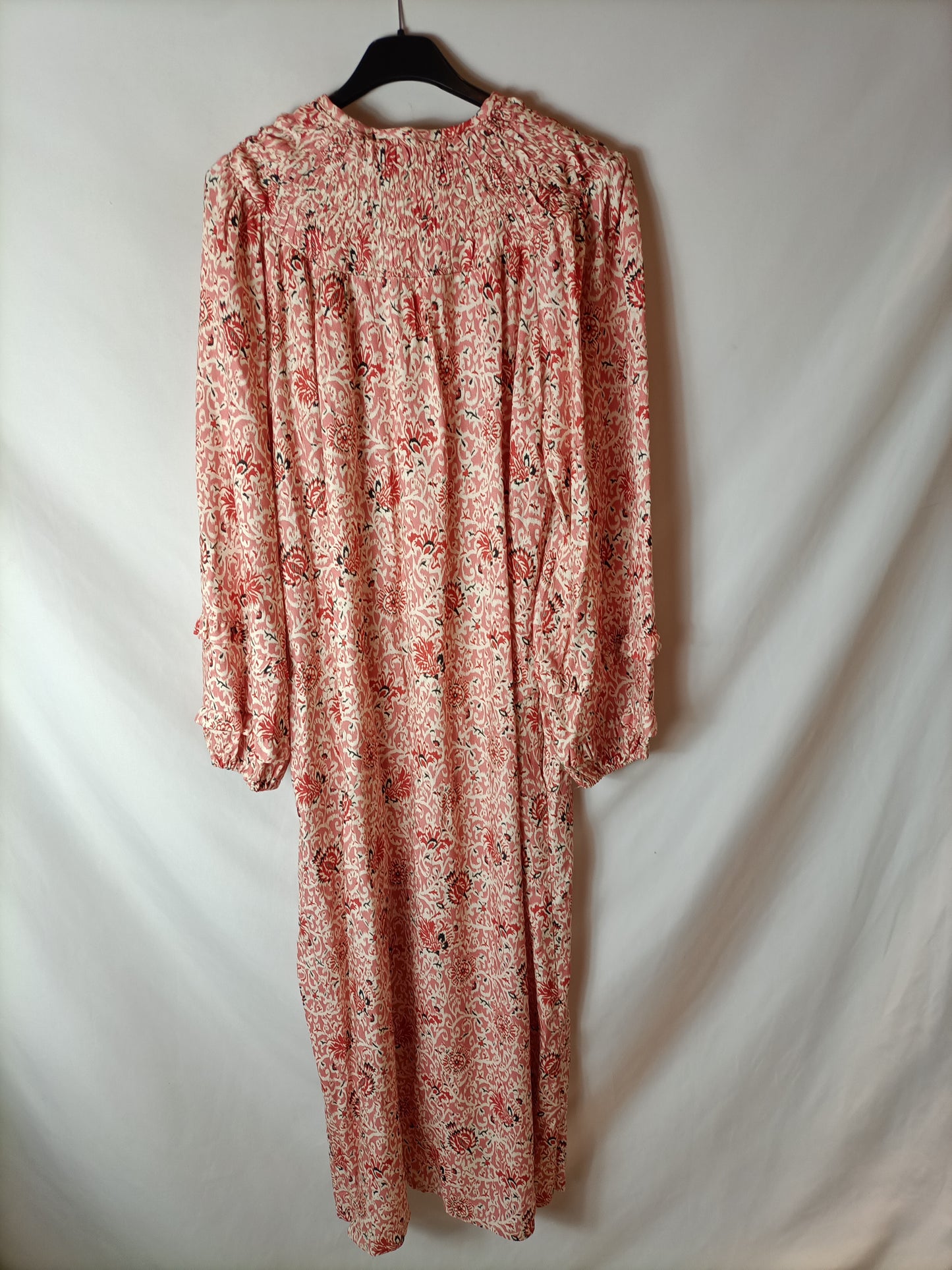 MAGNOLYA. Long rose print dress S.0(xs)