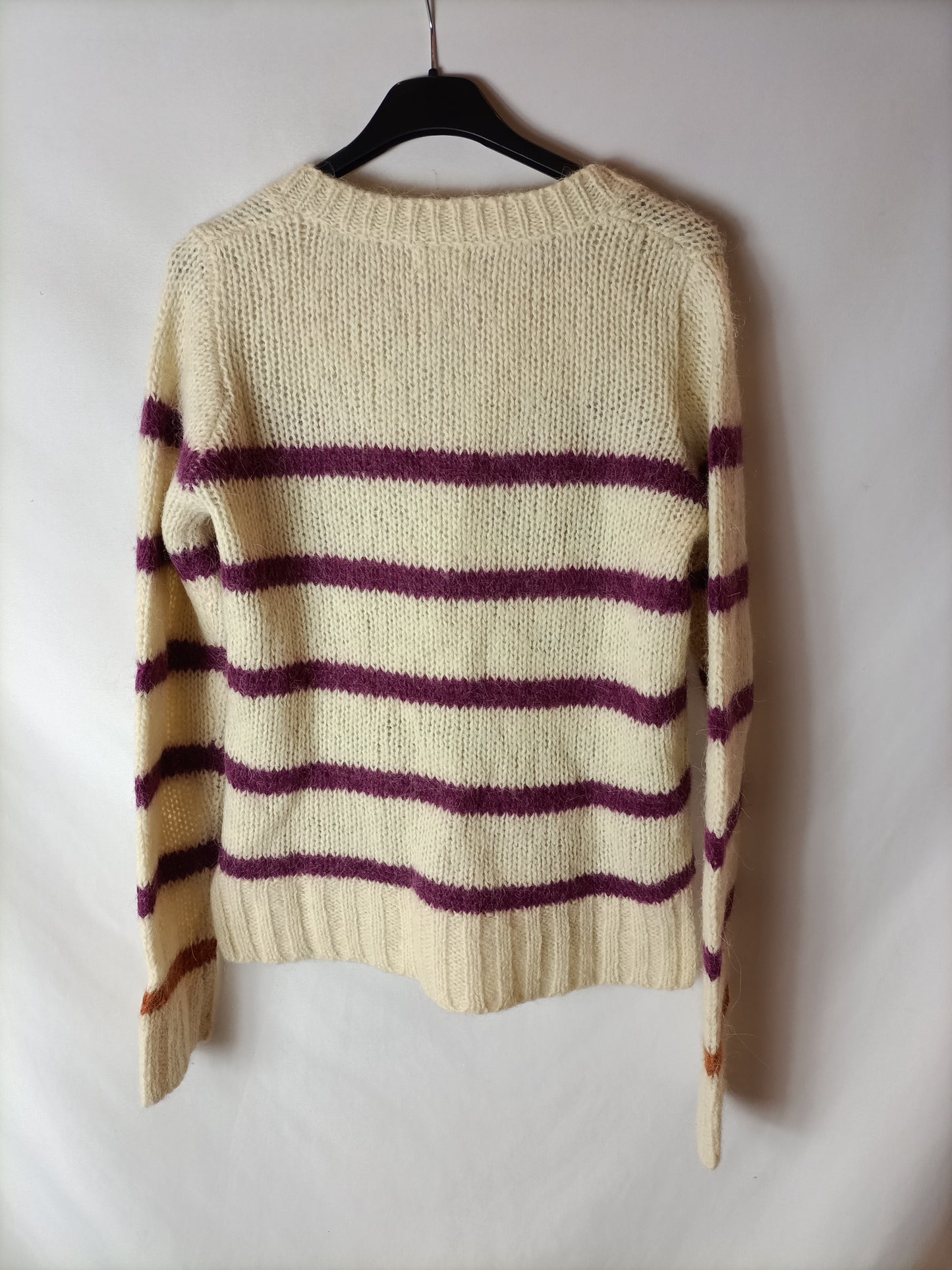 MAKSU. Beige striped sweater Tm/l