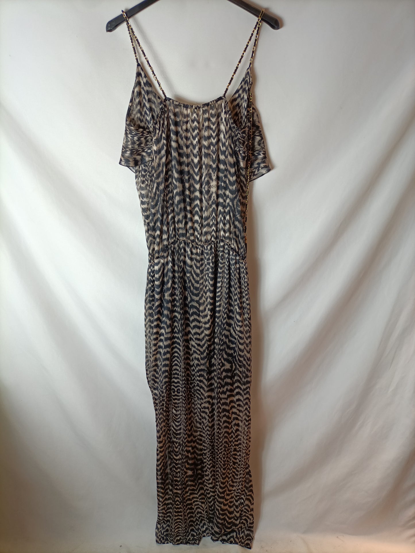 JUST M PARIS. Semi-transparent animal print jumpsuit. TS/M