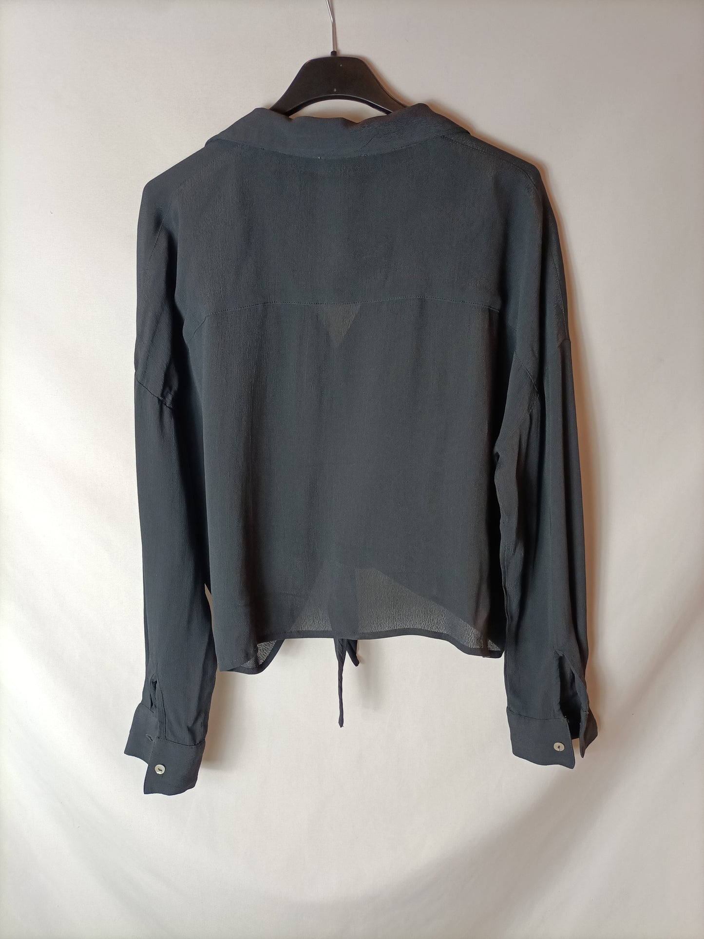 NICOLI. Blusa gris semitransparente. T M