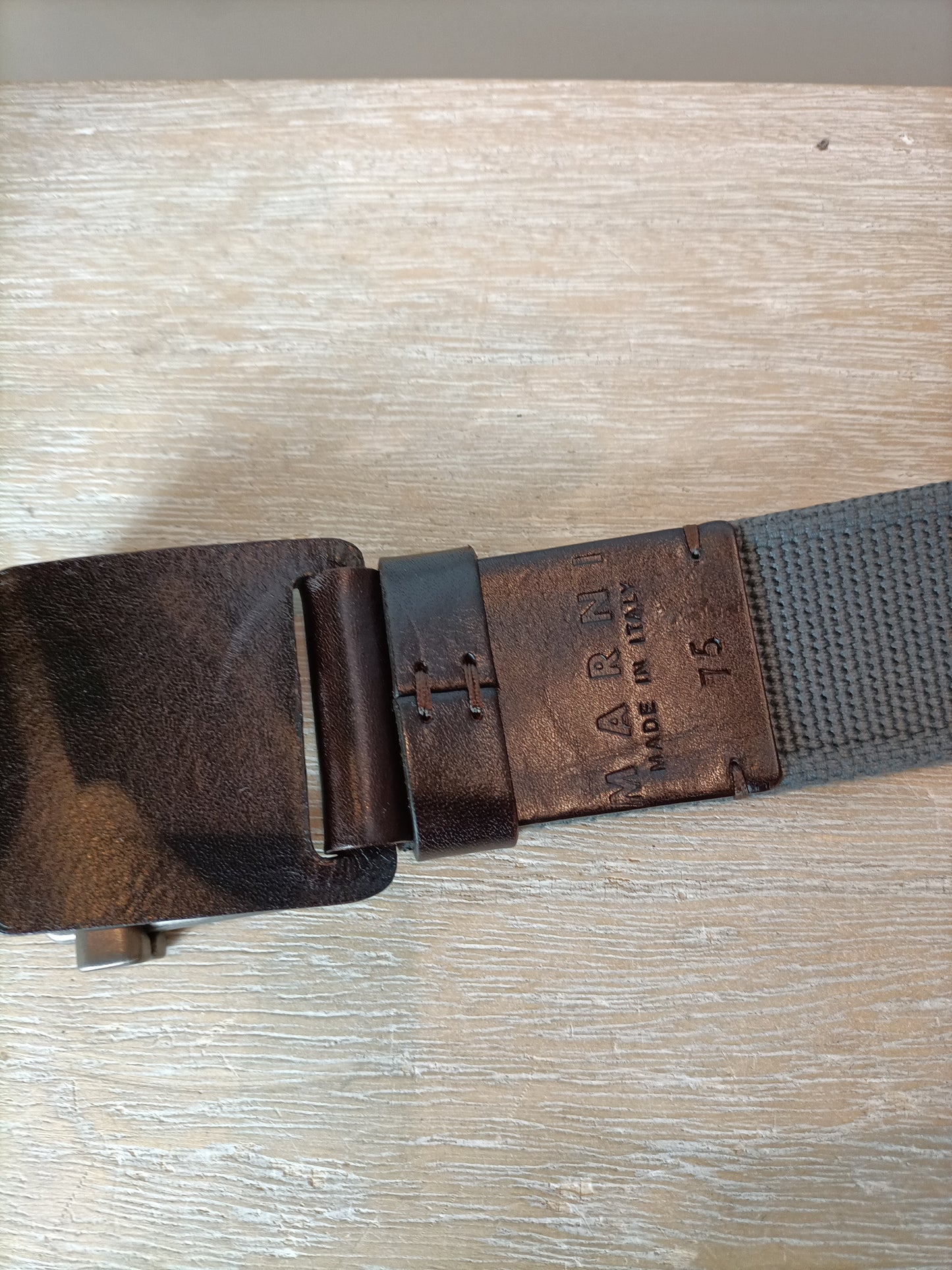 MARNI. Canvas and leather belt size 75