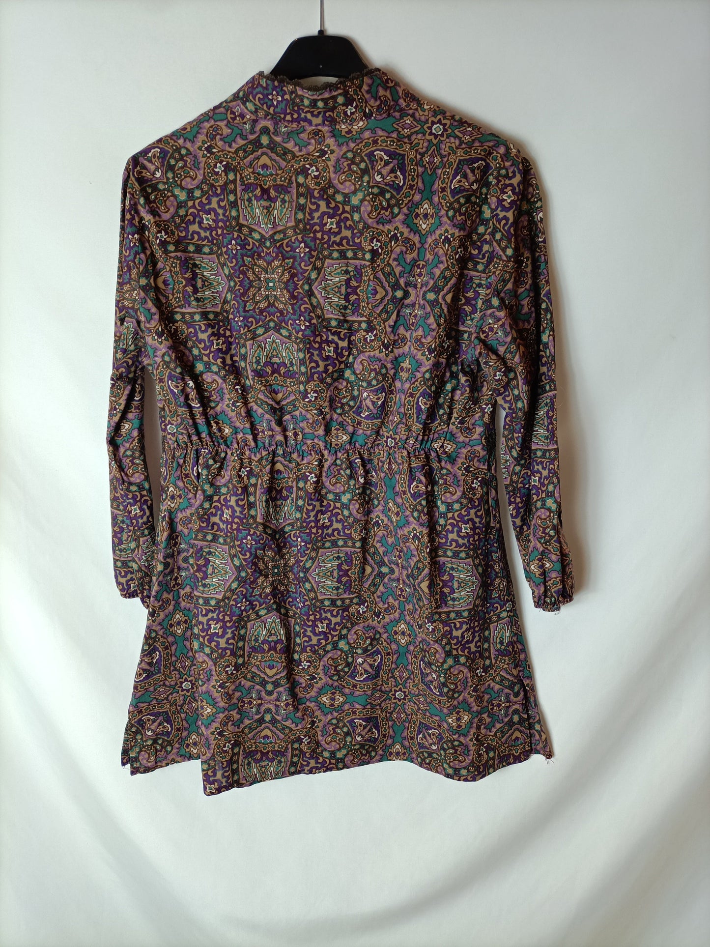 FORMULA YOUNG. Printed caftan-style blouse. Size 42