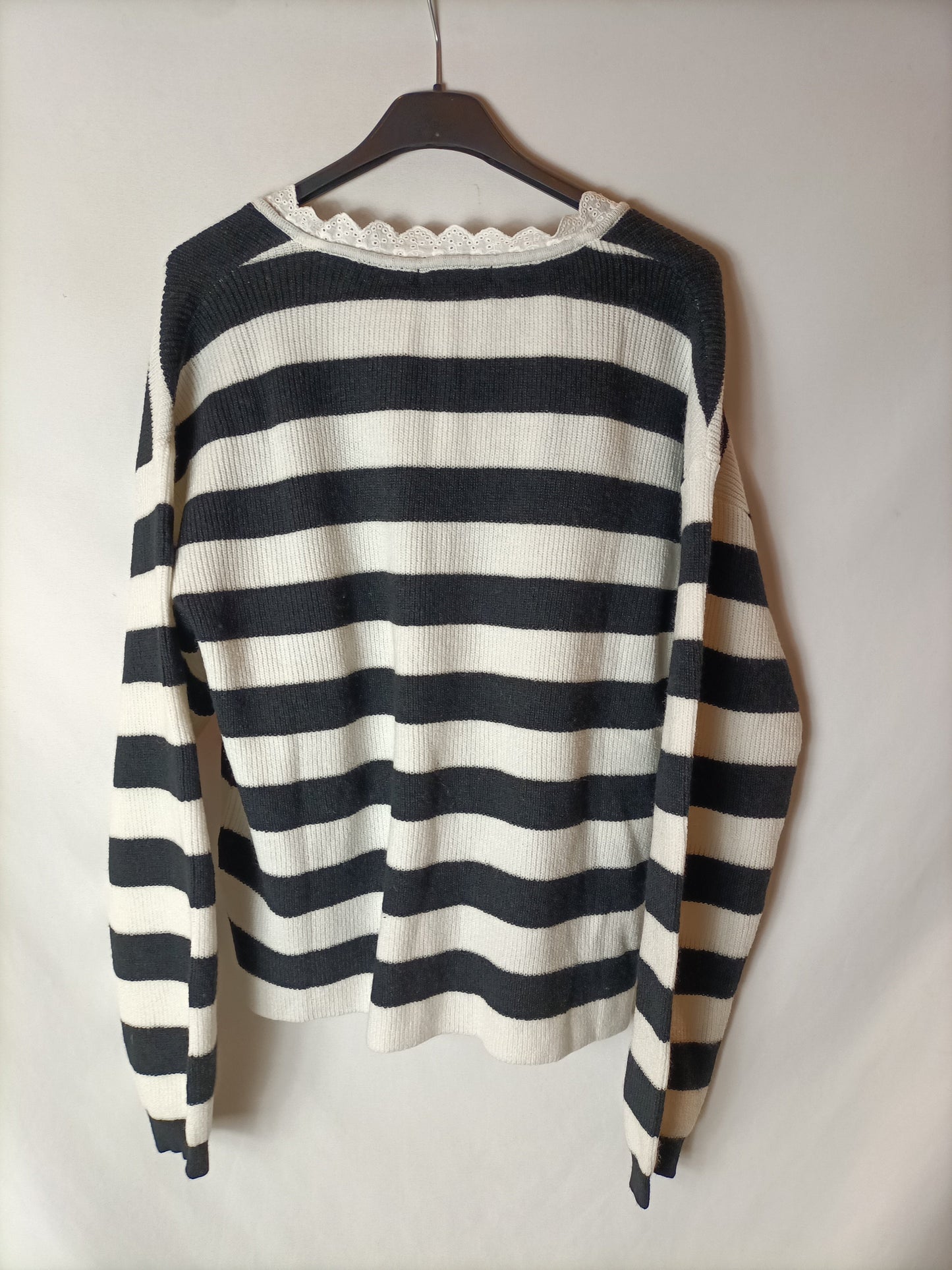 SHEIN. Black and white striped sweater. TS