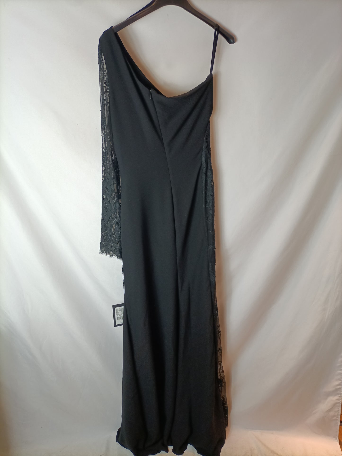 PRONOVIAS. Vestido largo negro encaje T.38