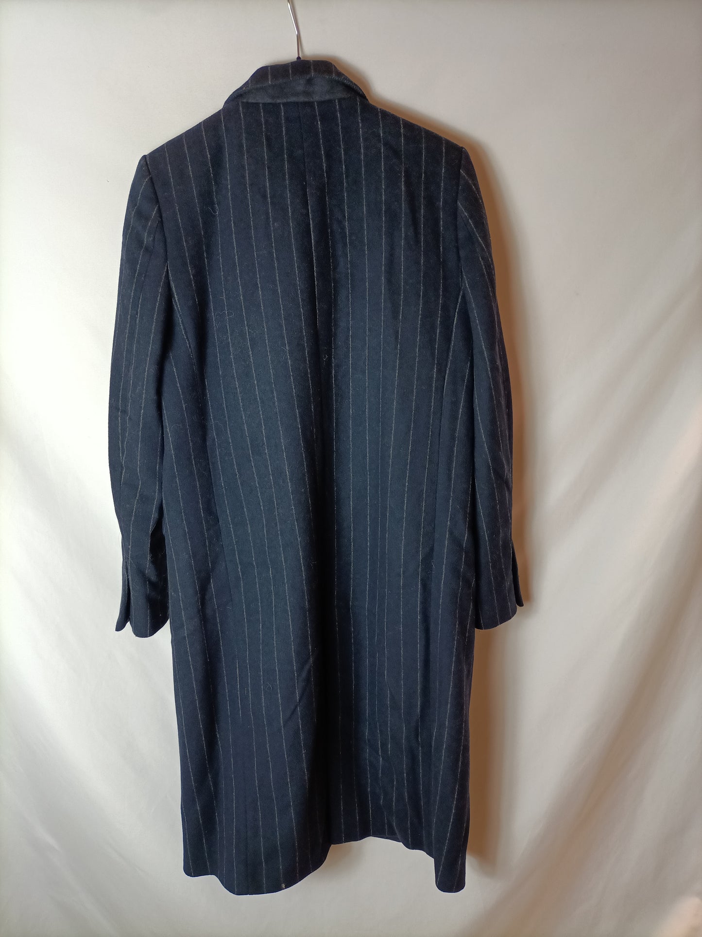 ZARA. Abrigo azul rayas T.m