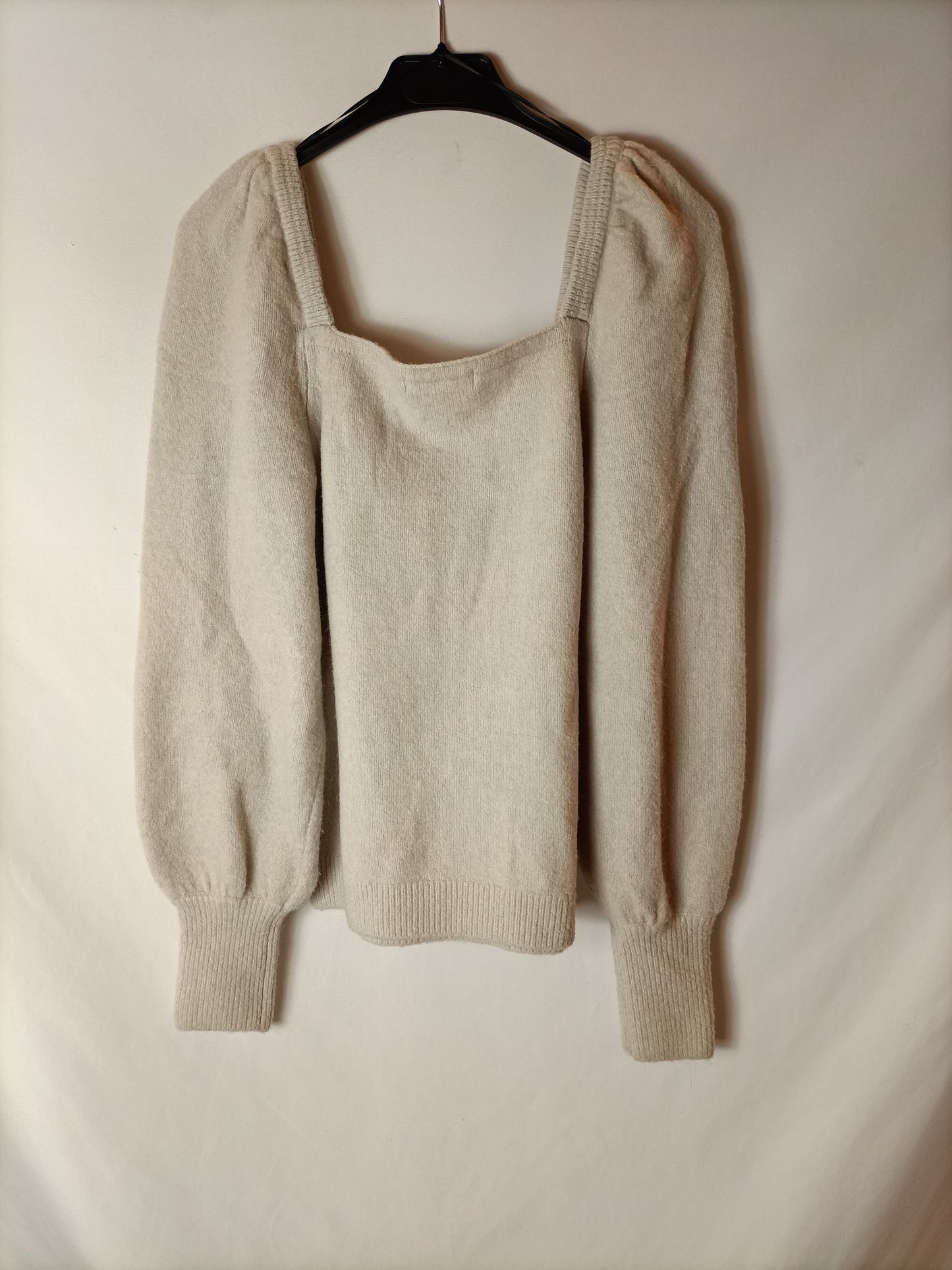 H&M. Jersey beige mangas T.m