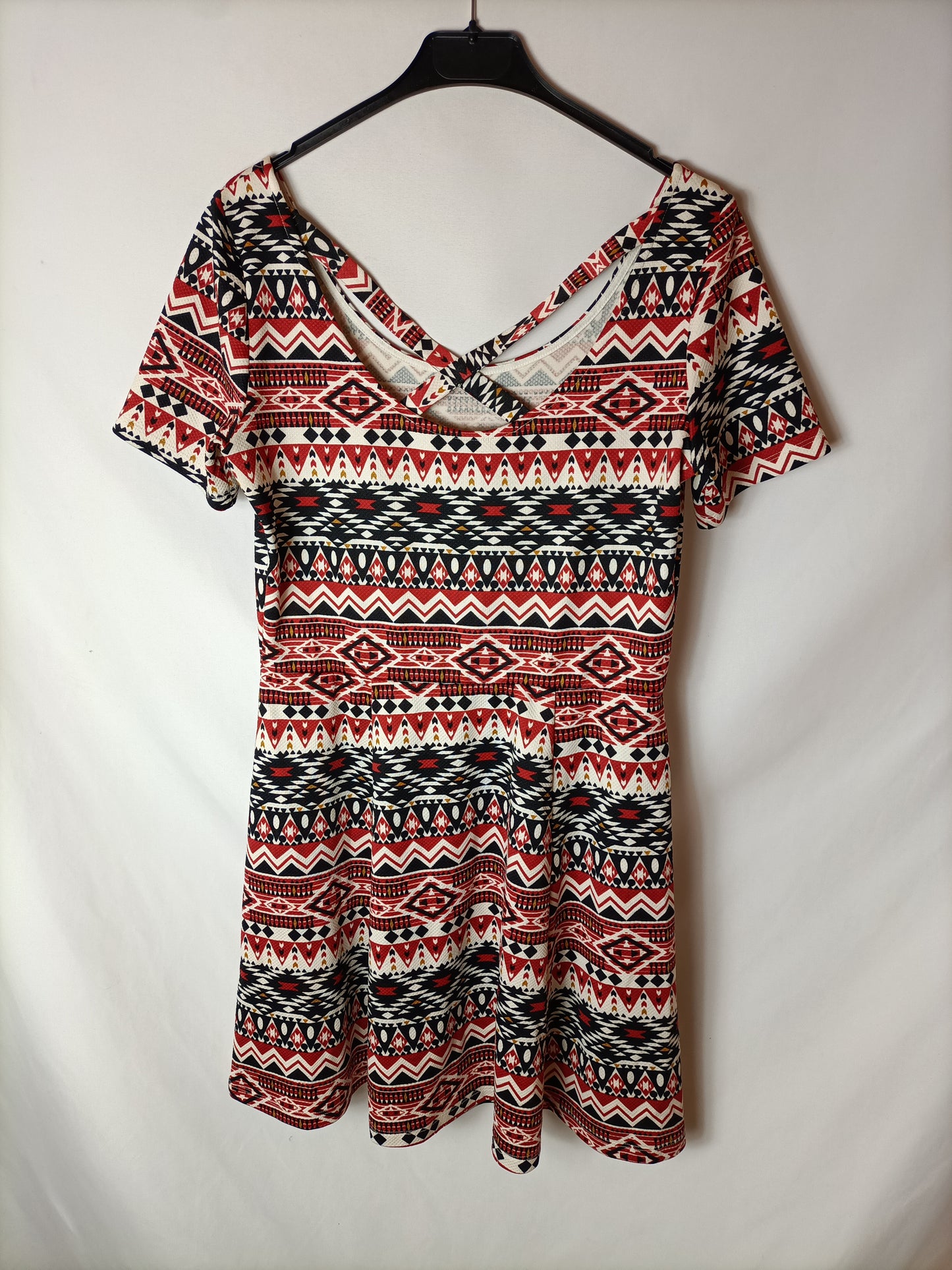 H&M. Vestido corto étnico T.42