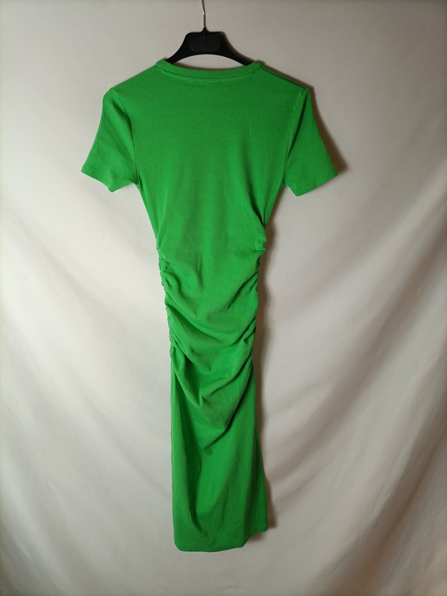 ZARA. Vestido midi verde T. s