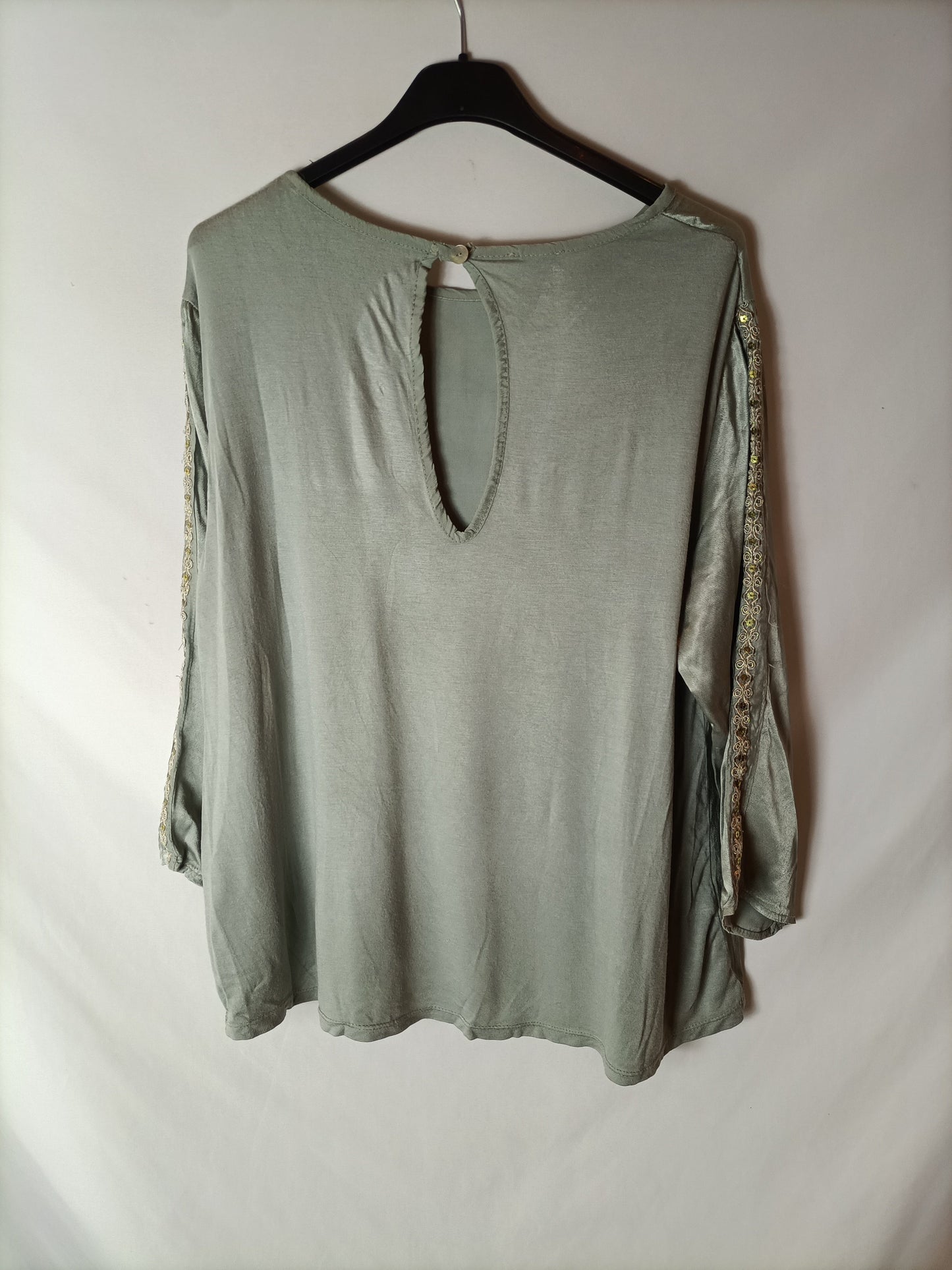 GIULIA. Top verde doble textura T.u(S)