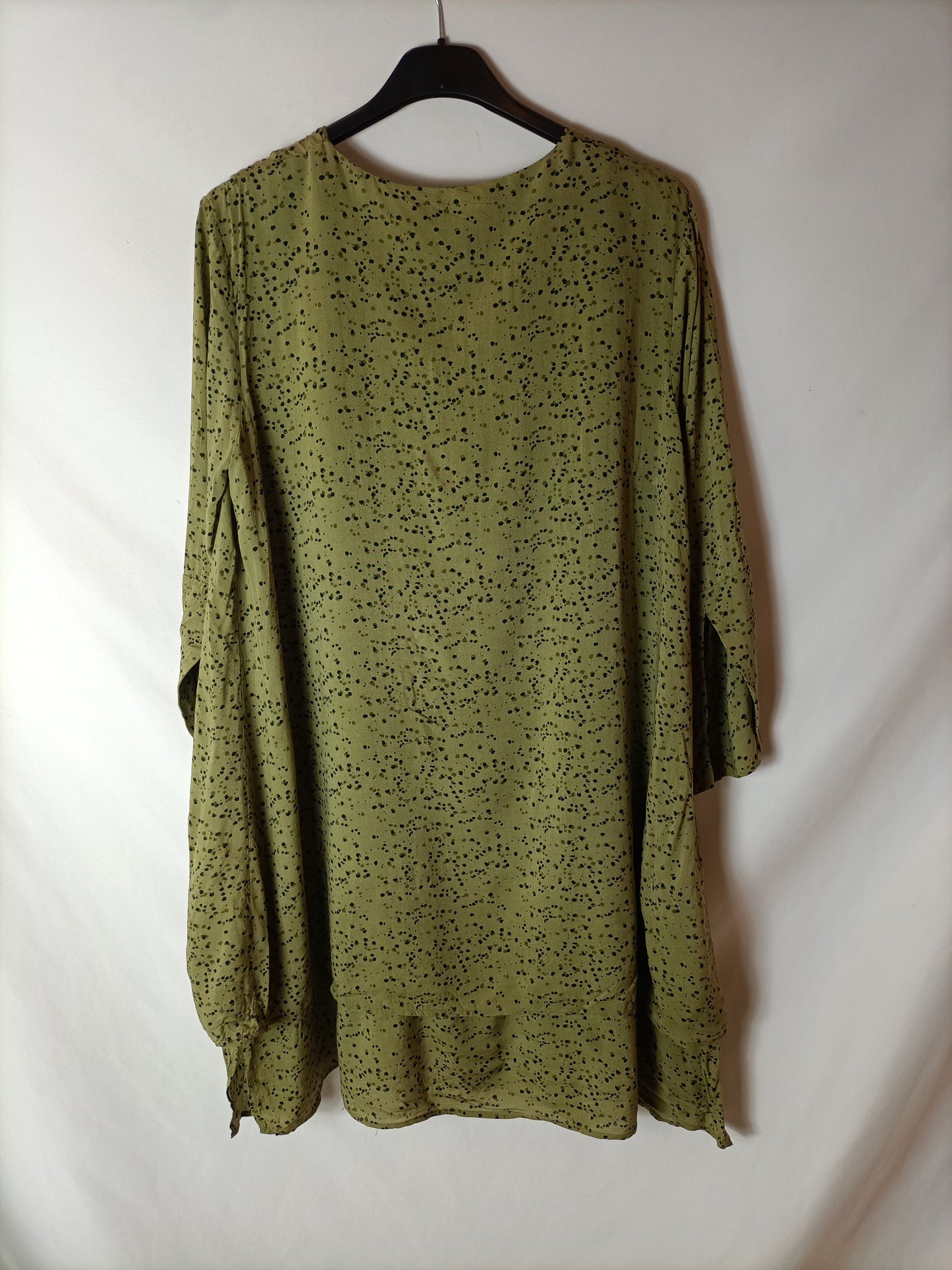 GOCCO. vestido/ chaqueta verde abotonado T.15/16(s)