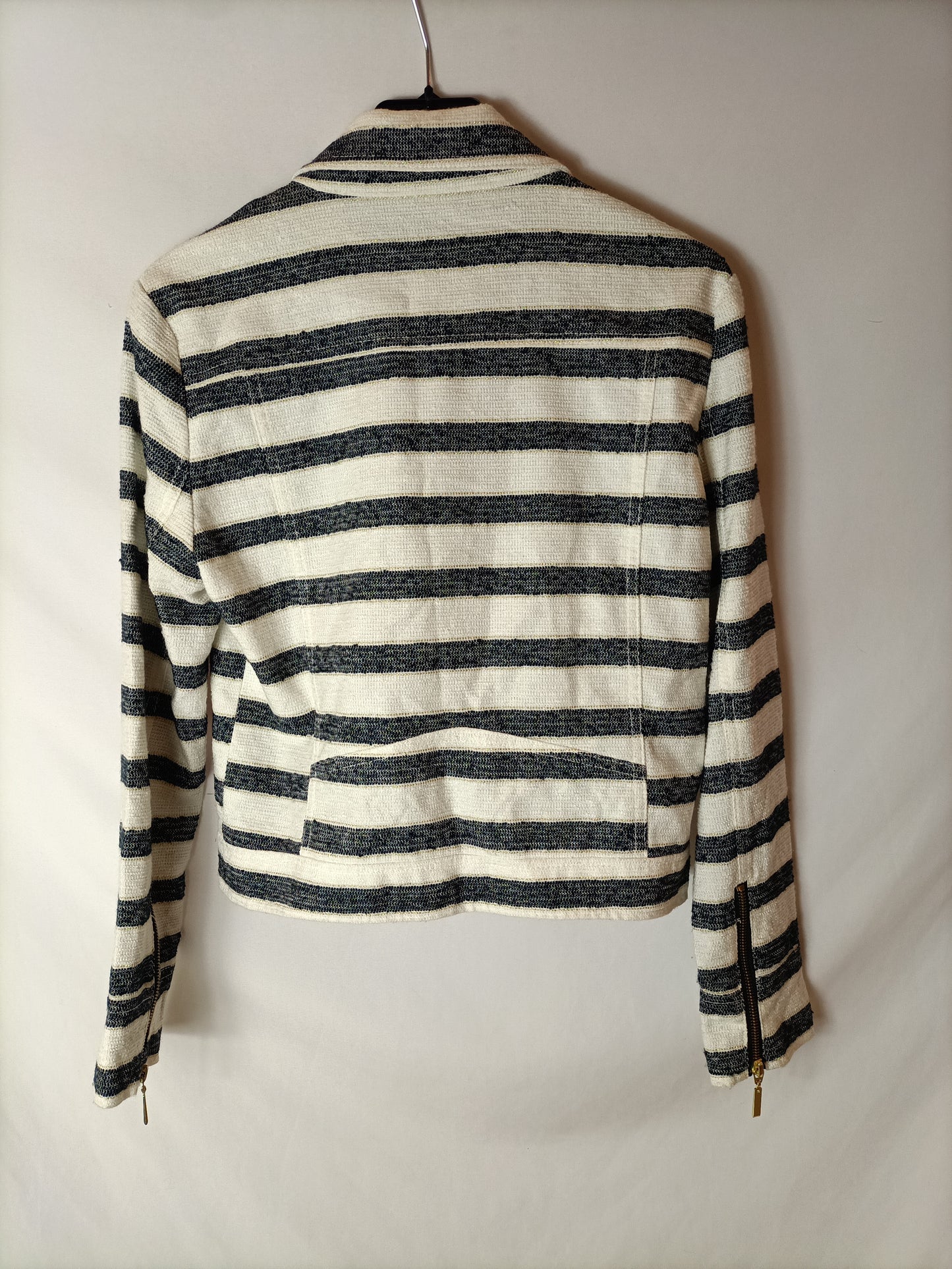 LEFTIES. Beige and white striped jacket Tm