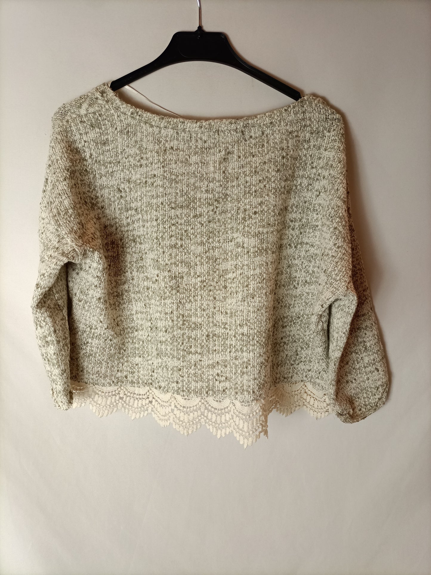 LEFTIES. Jersey corto jaspeado encaje. T L