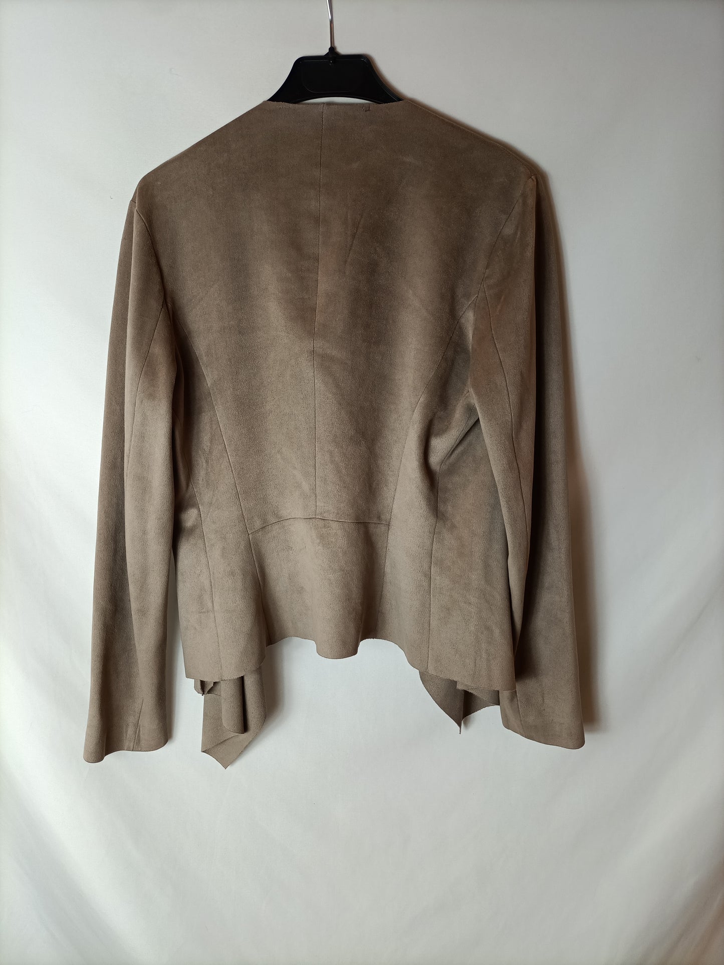 ZARA. Chaqueta beige antelina T.xs