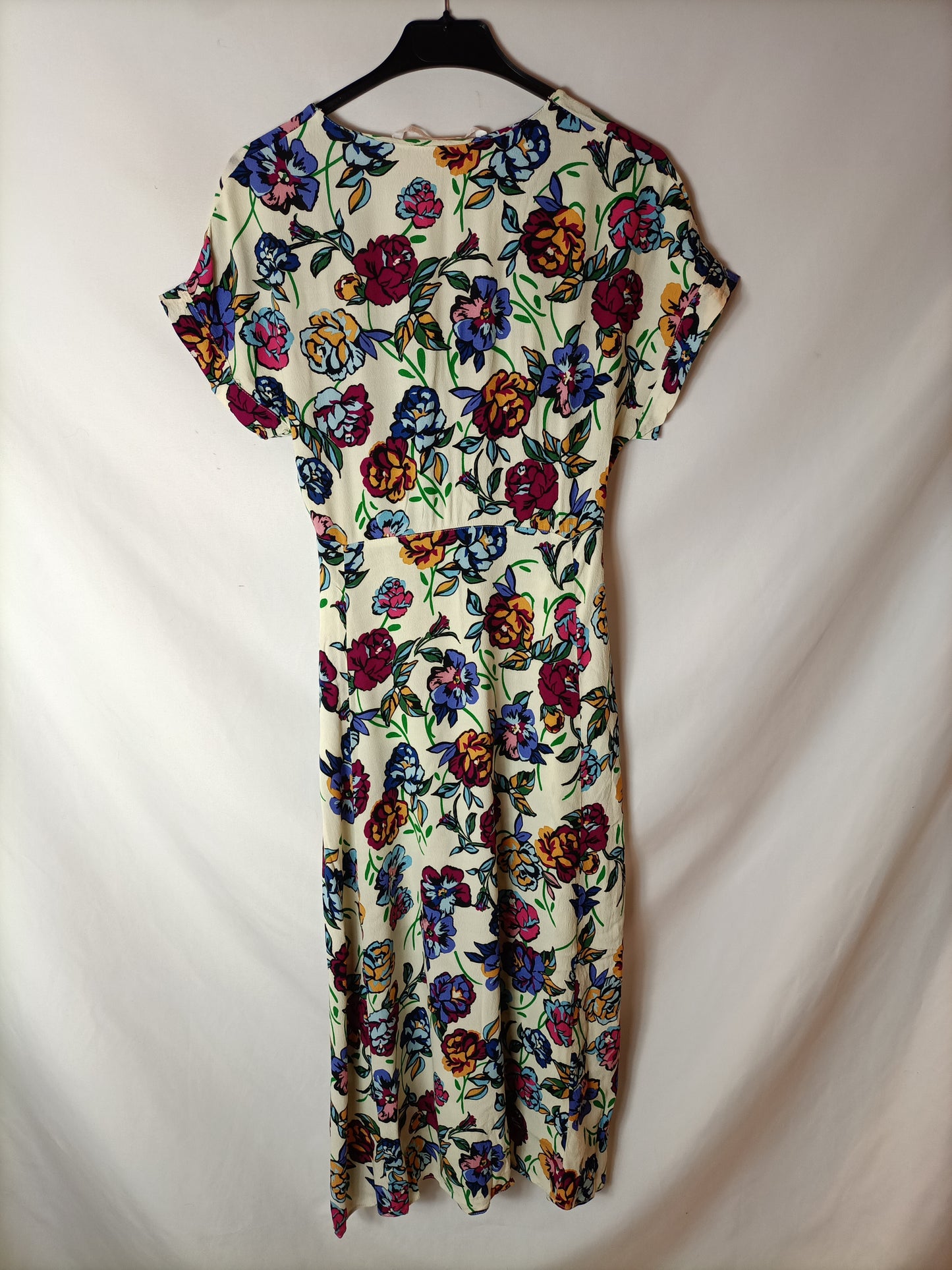 ZARA. Vestido midi flores T.s