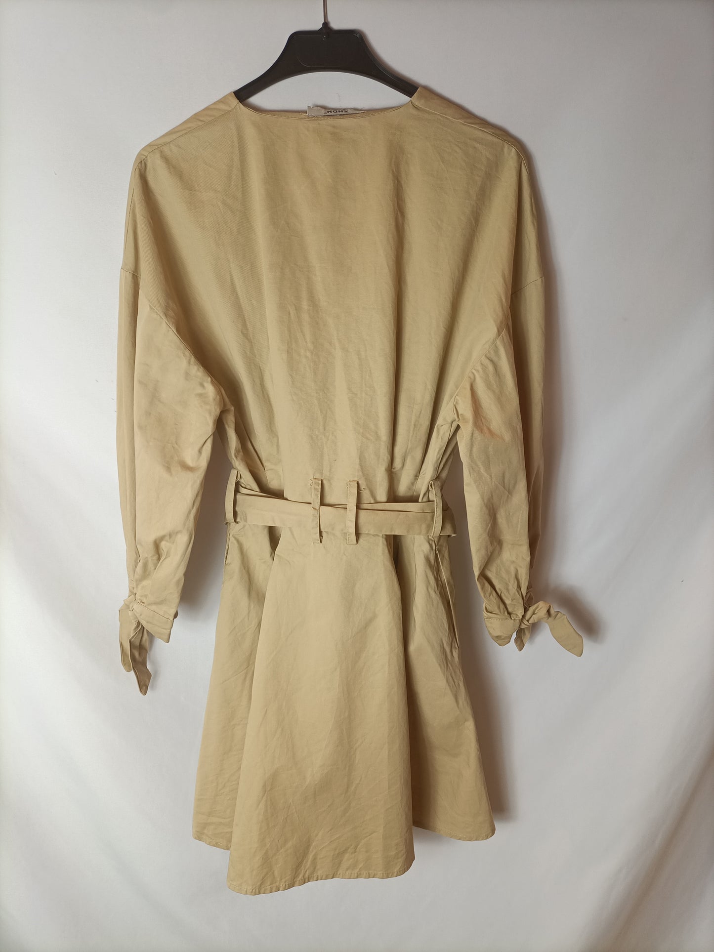 ZHDH. Beige buttoned Ts dress