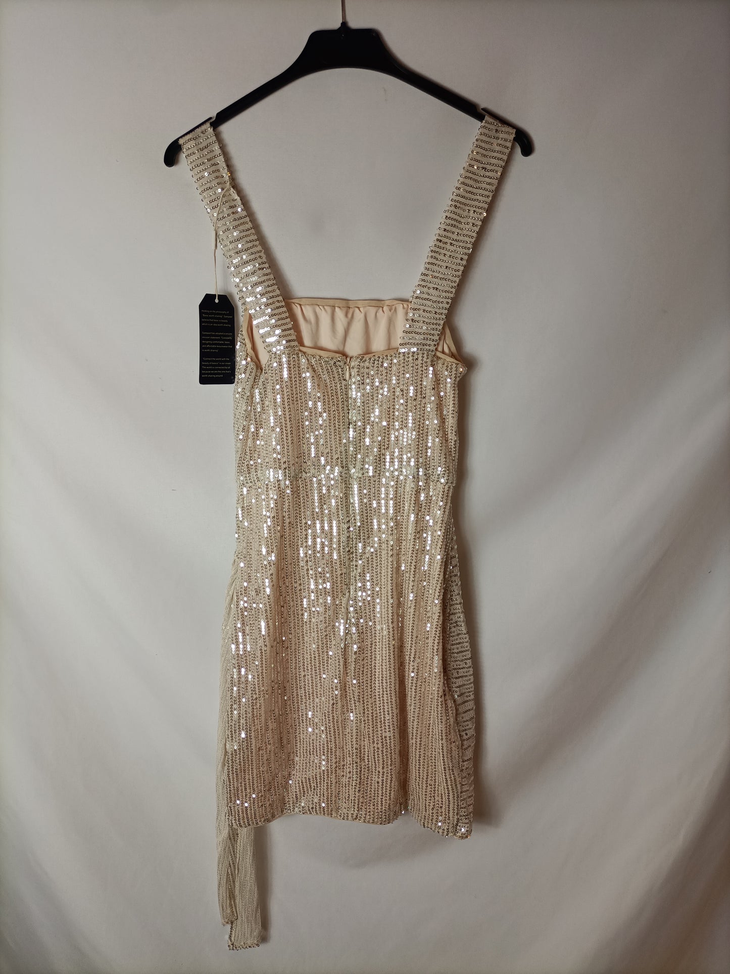 SAMPEEL. Beige sequin Ts dress