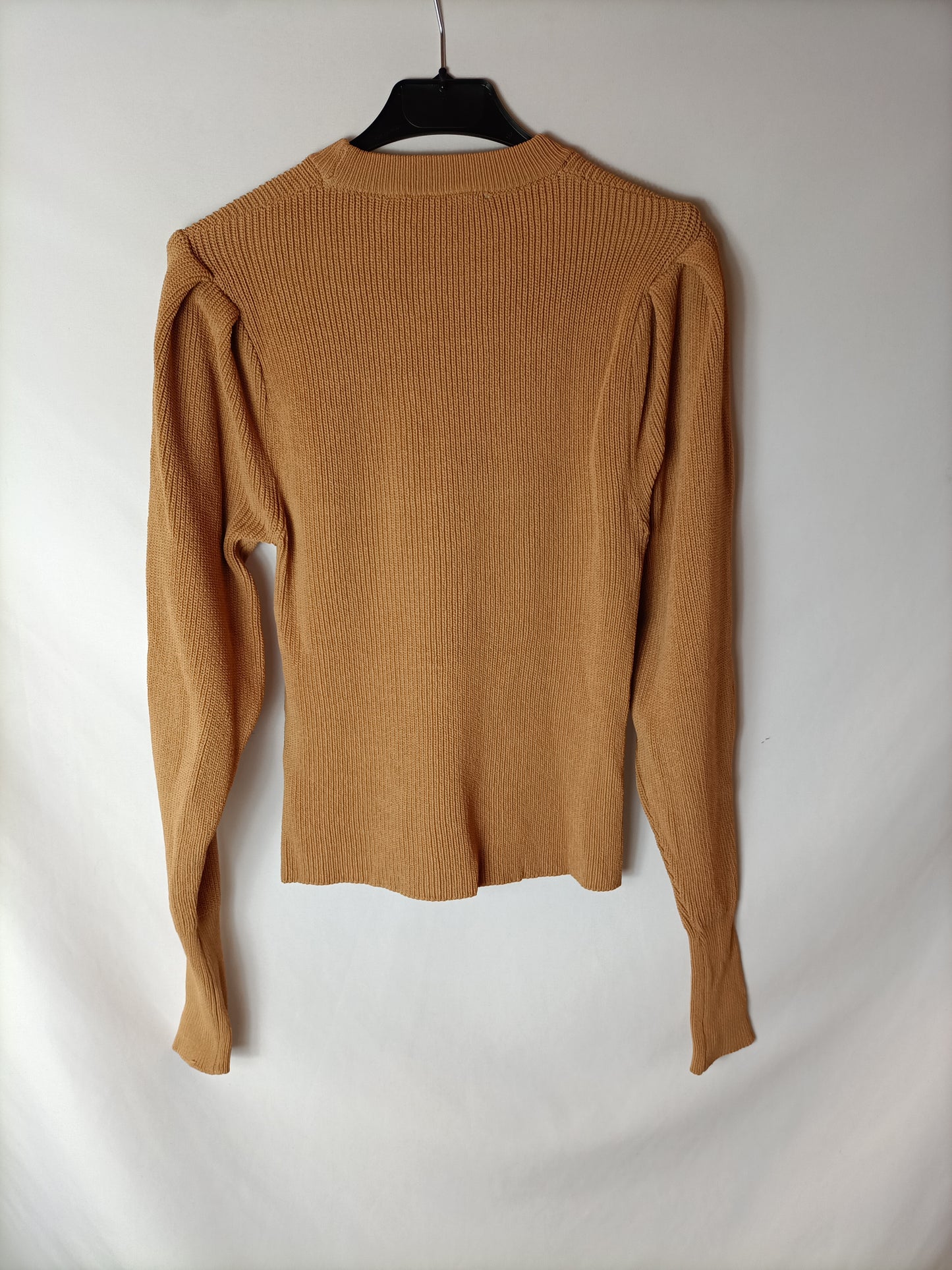 ZARA. Camel sleeved sweater with TM