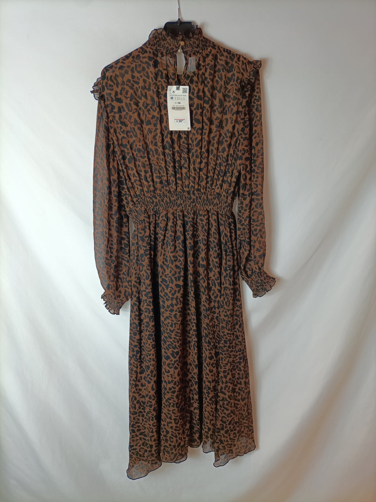 ZARA. Vestido midi animal print T.m