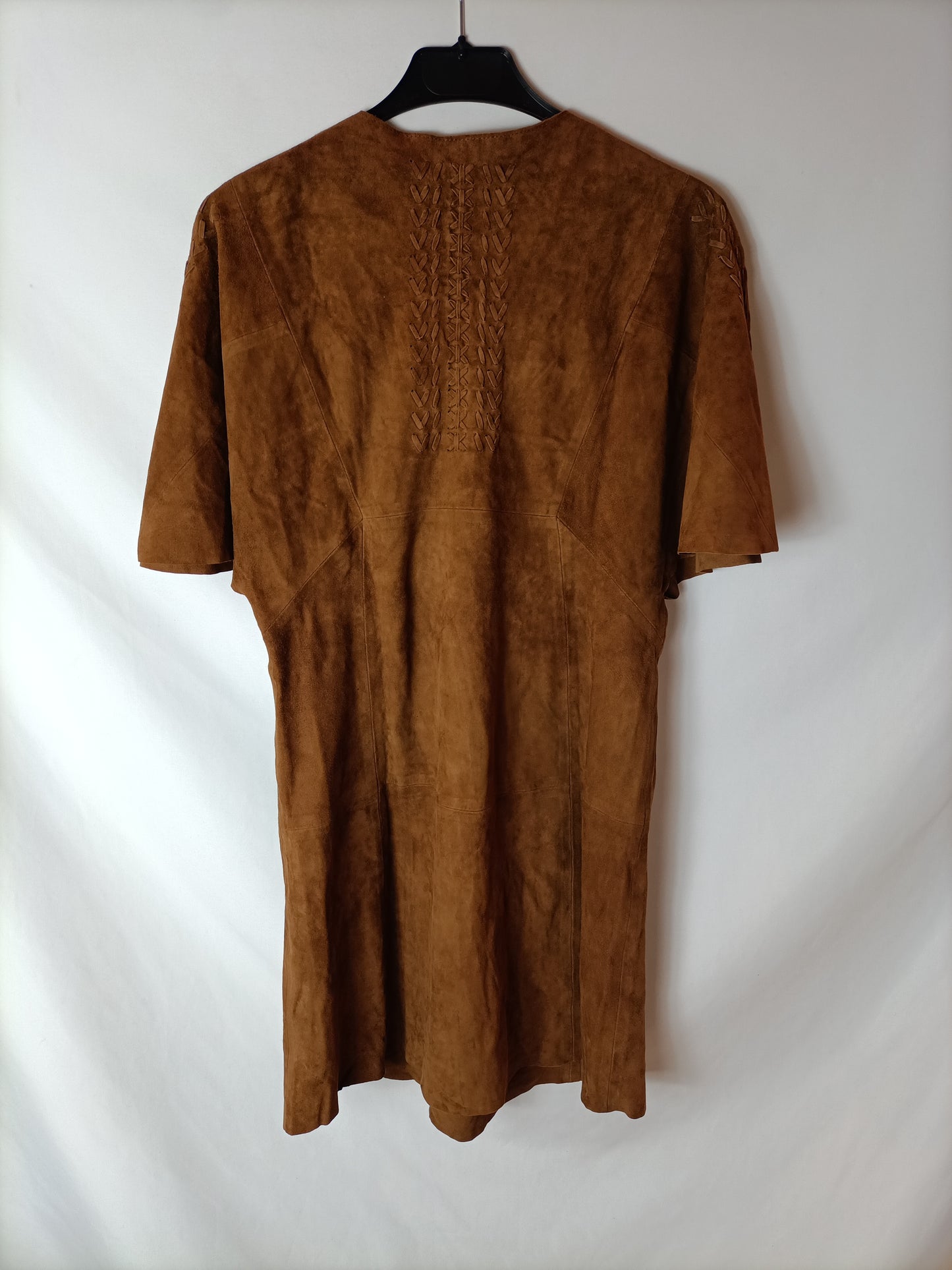 ZARA. Brown leather Ts dress
