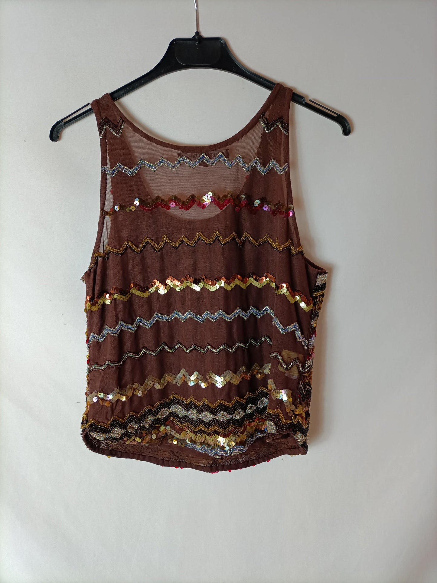 BULERIA by Flamenco. Top lentejuelas detalle espalda. T L/XL (S)