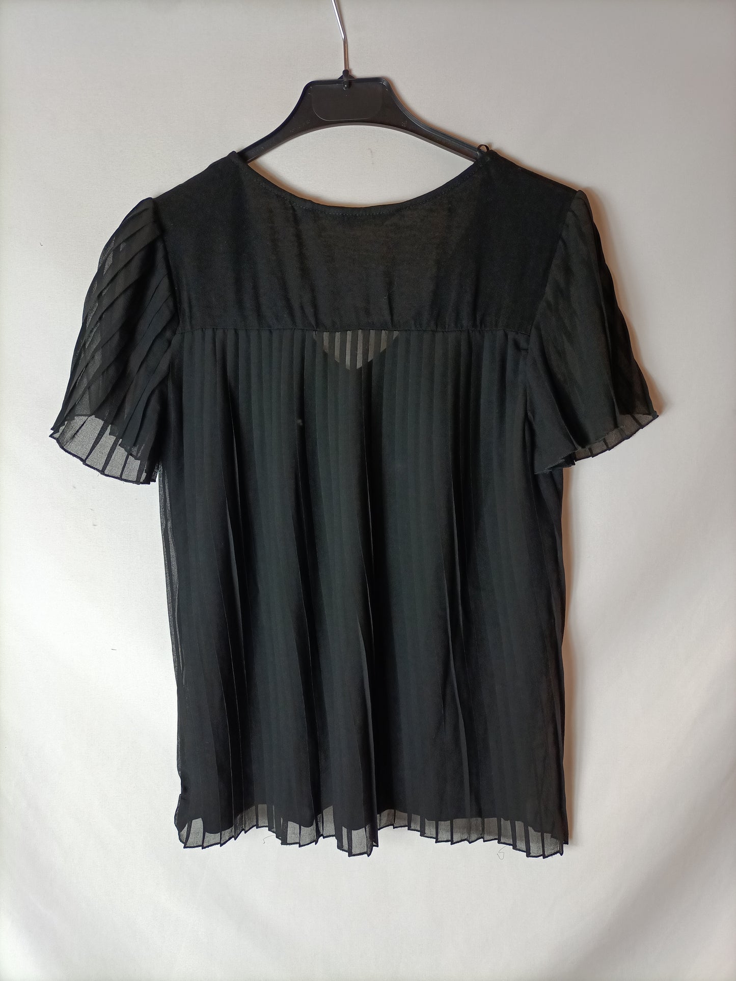 NAFNAF. Top negro doble textura T.m