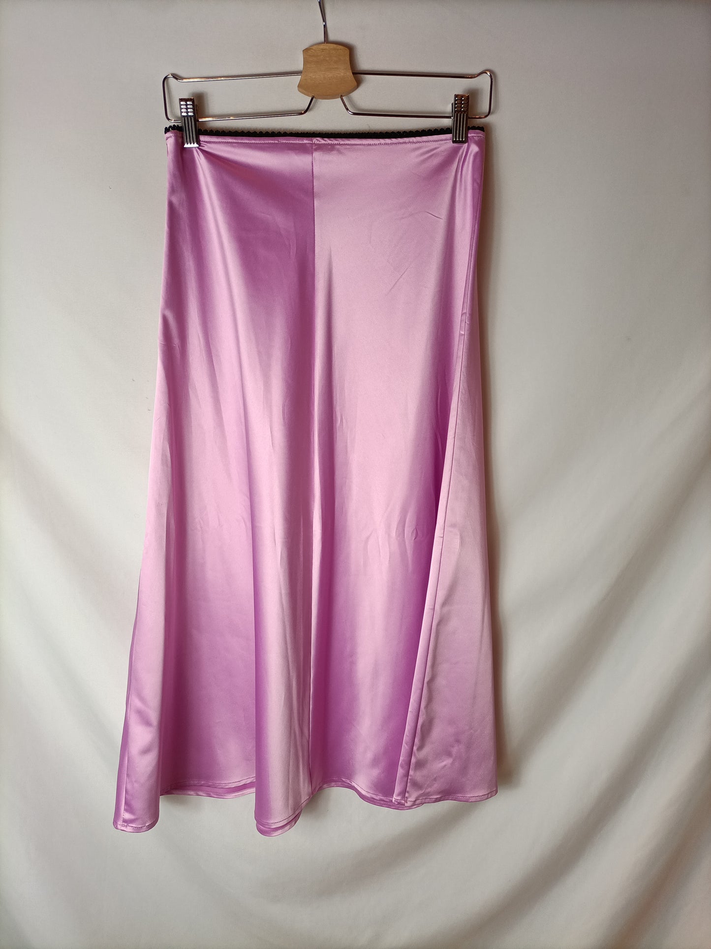 ZARA.falda midi rosa T.s