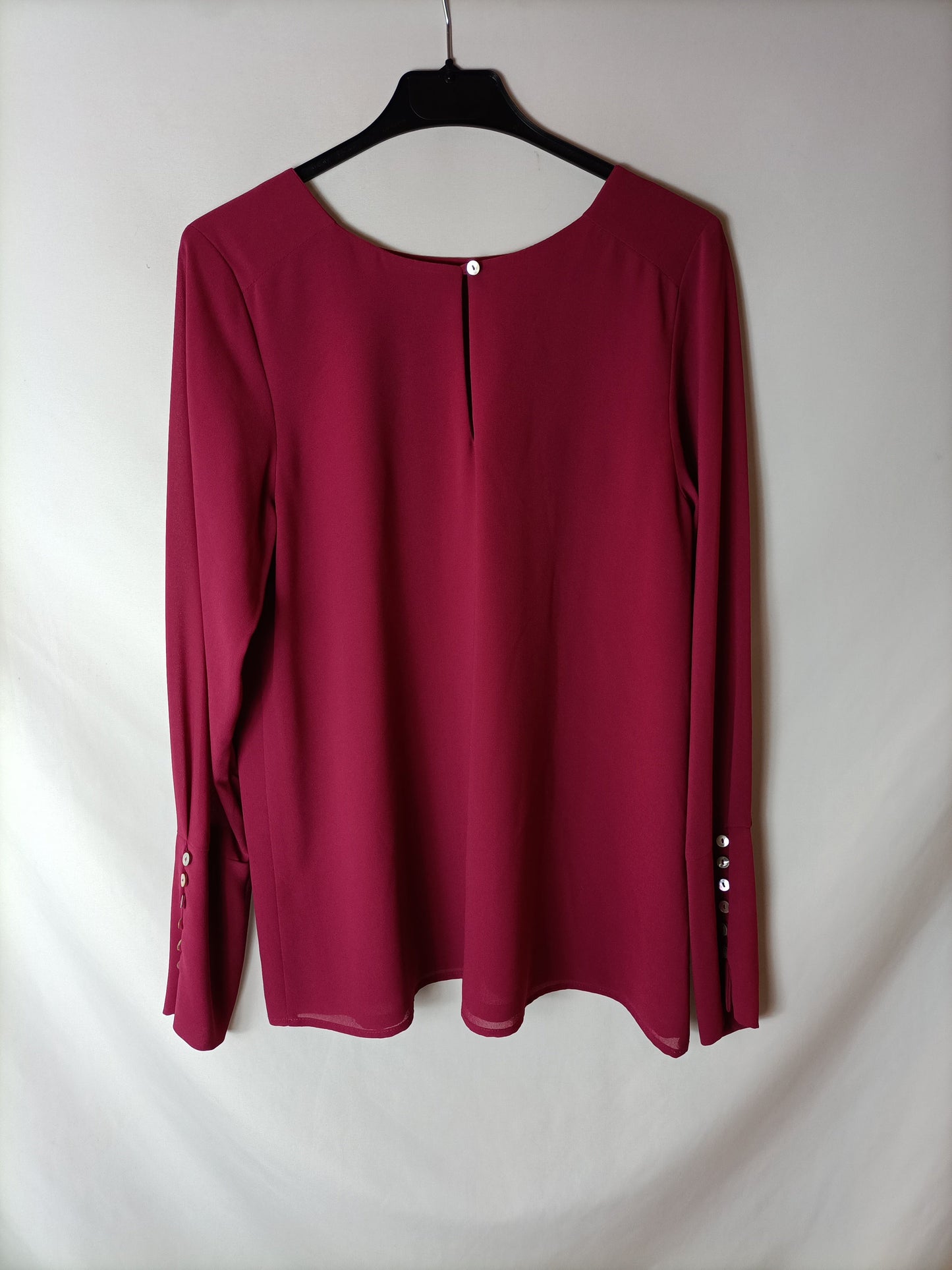 BIMANI. Blusa rosa botones T.m