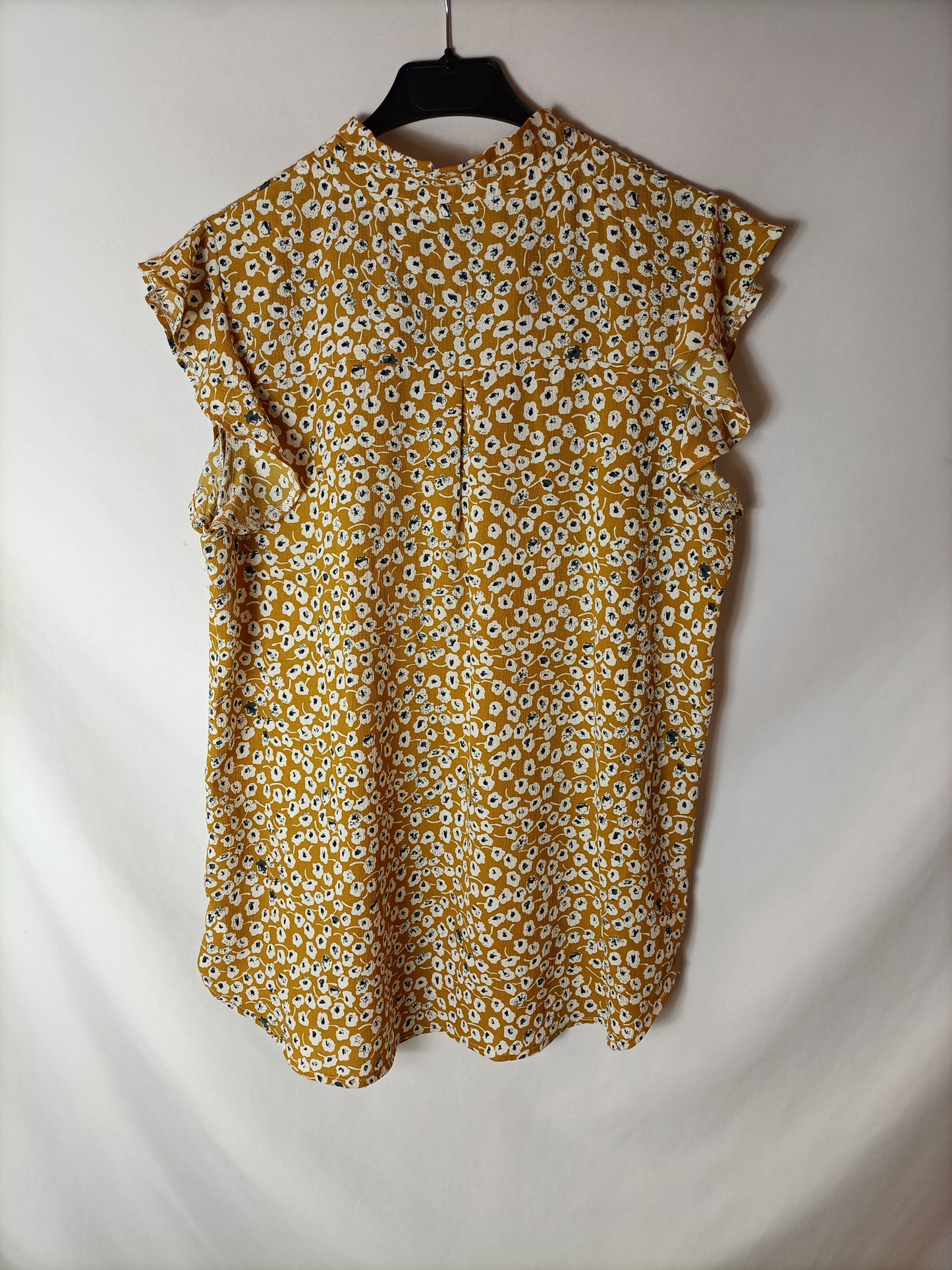 LONTANANZA. Blusa mostaza flores TU(M)