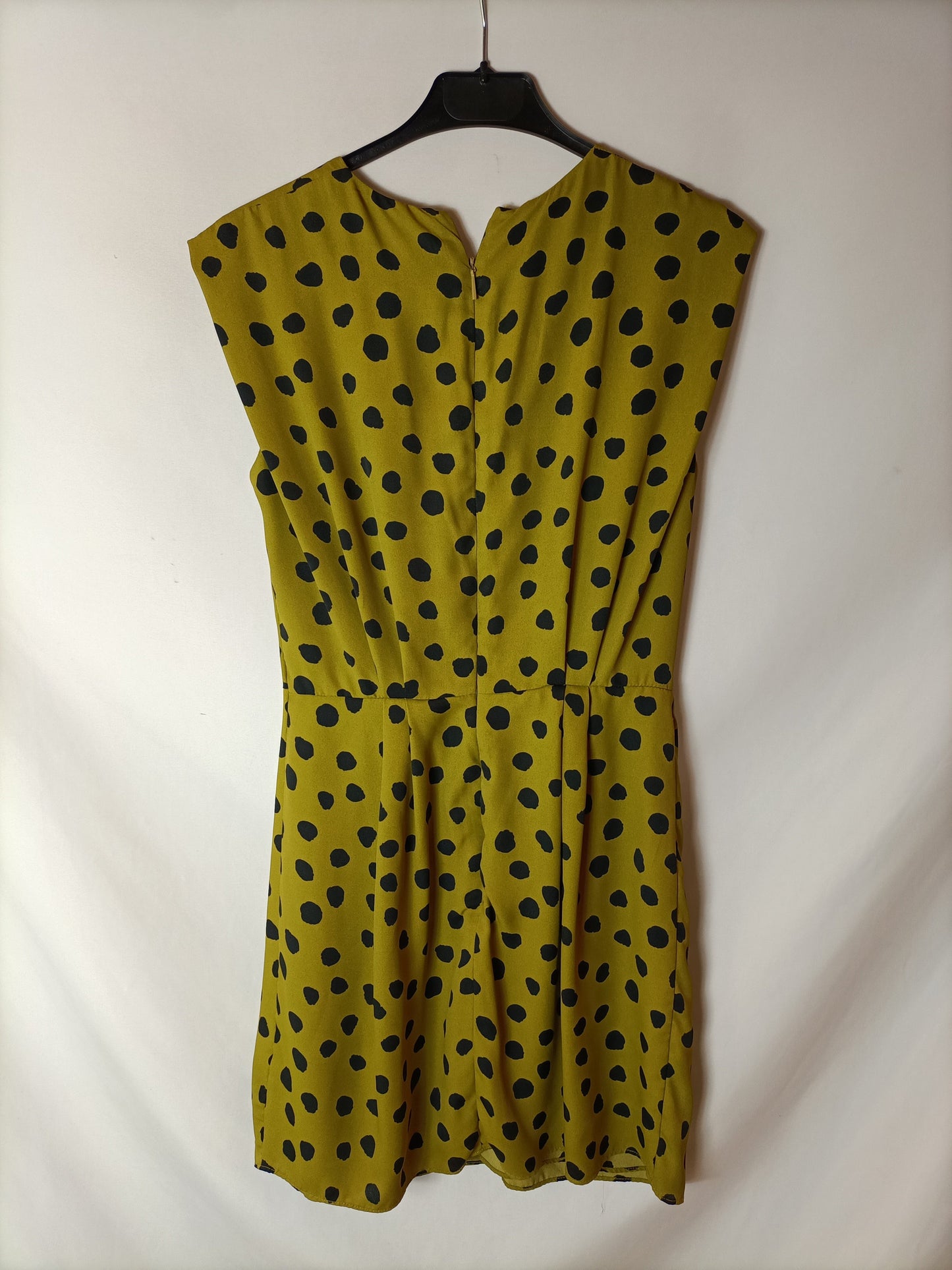 MANGO. Vestido verde pistacho estampado. T S
