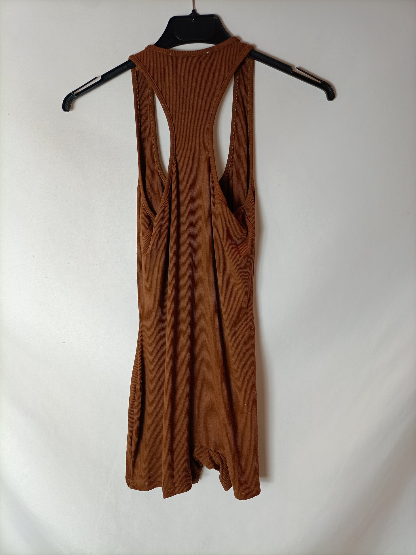 ALL THE WAYS. Brown ribbed jumpsuit. TS