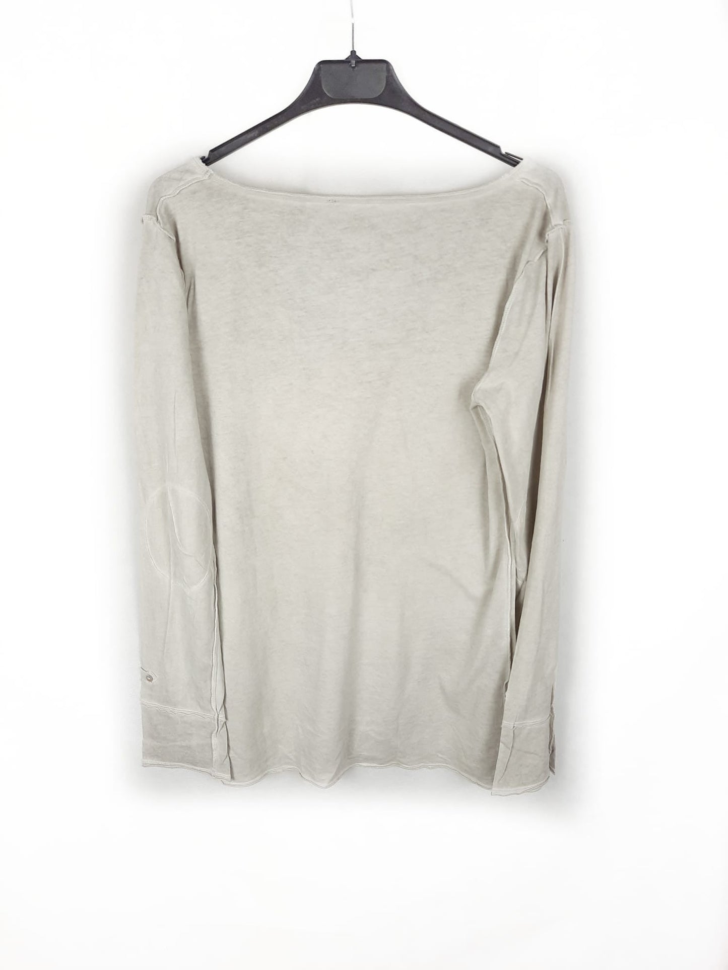 OTHERS. Beige button-up collar T-shirt
