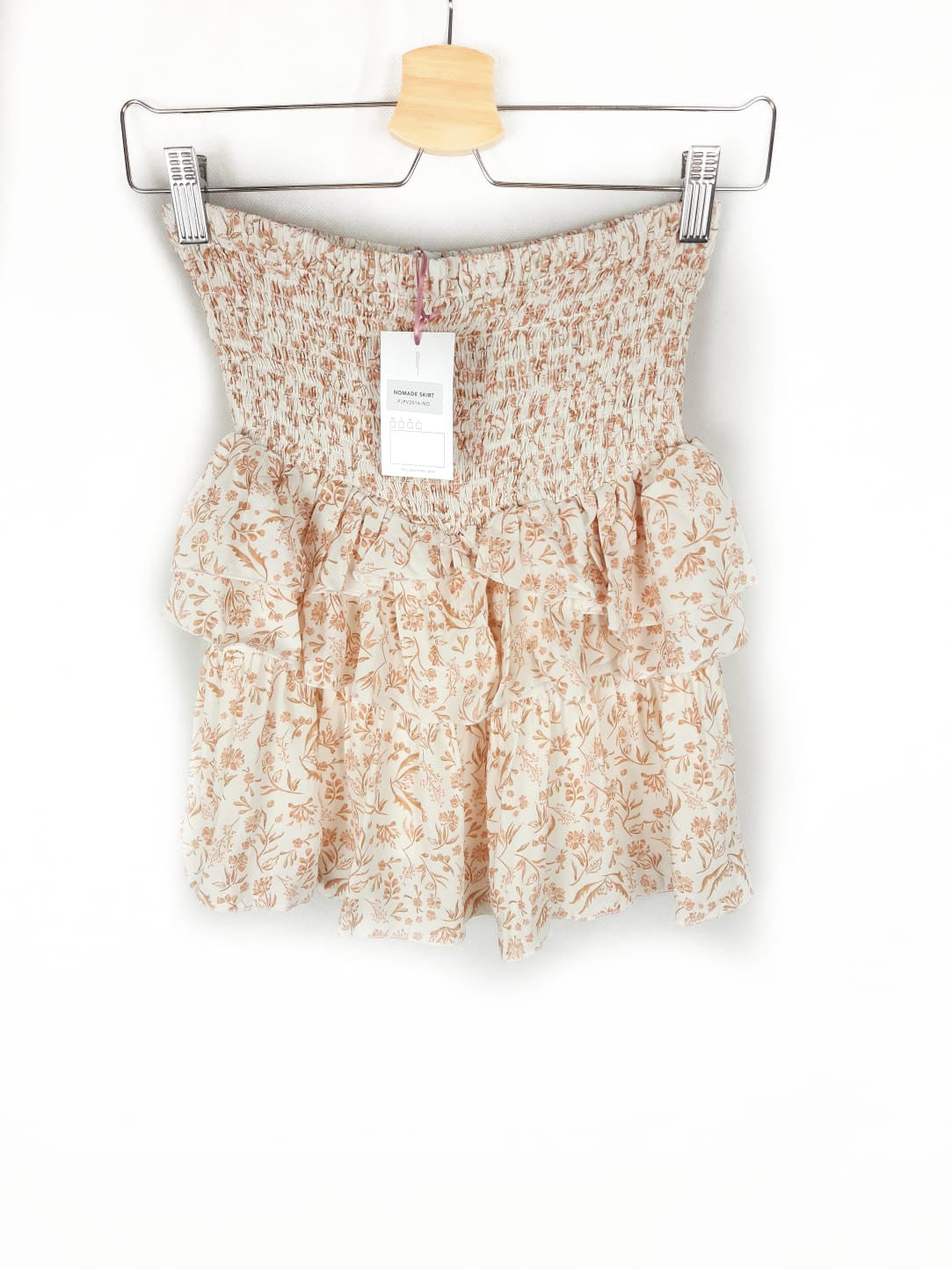 BY PAULA JUNYENT falda corte estampada volante T.m