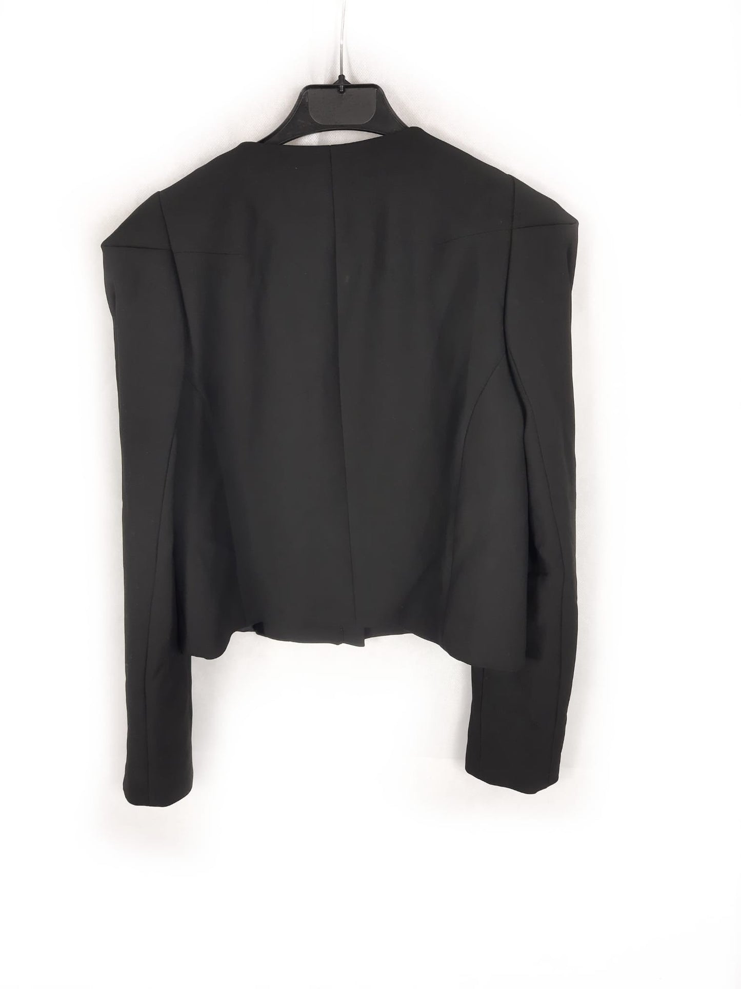 ZARA.Chaqueta negra cremallera T.s