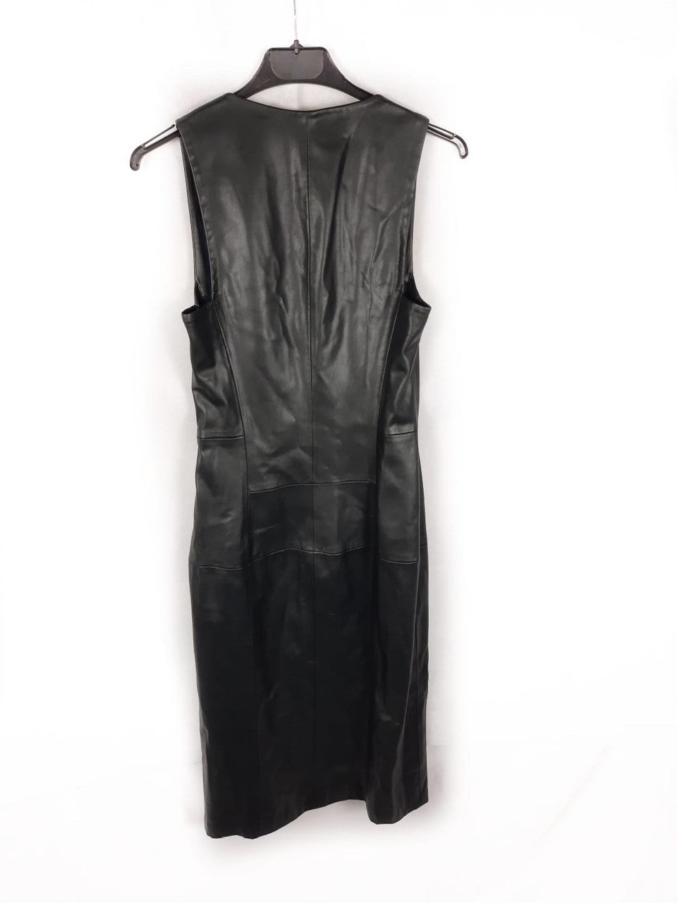 ZARA.Vestido midi piel T.xs