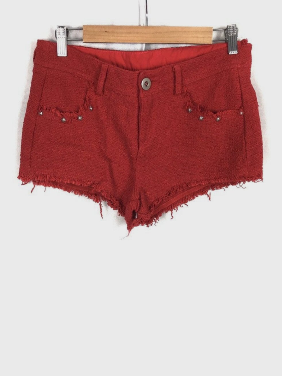 CLP COLLECTION. Red dress shorts, size 40