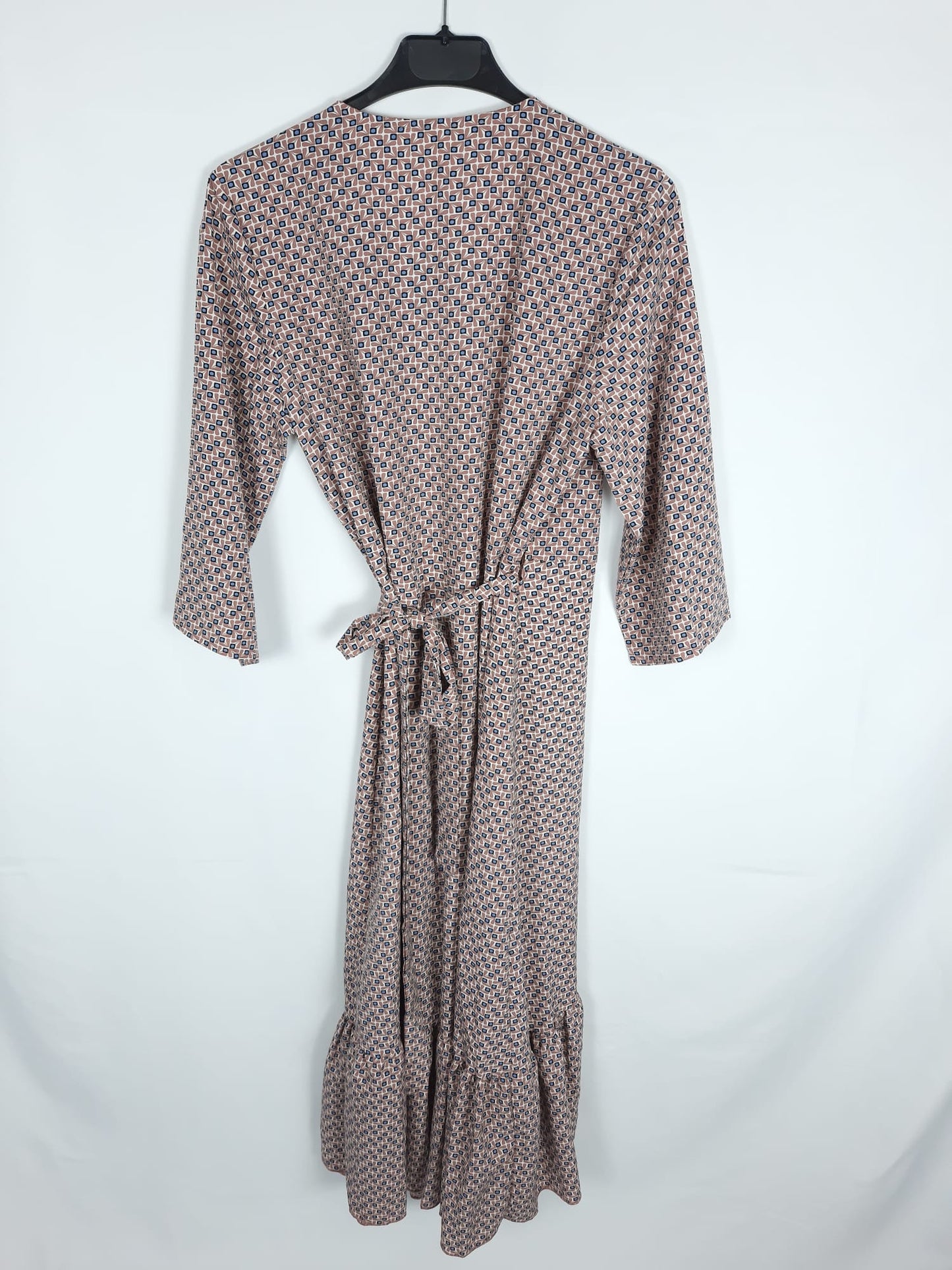 MOOD.Vestido print cruzado burdeos TU