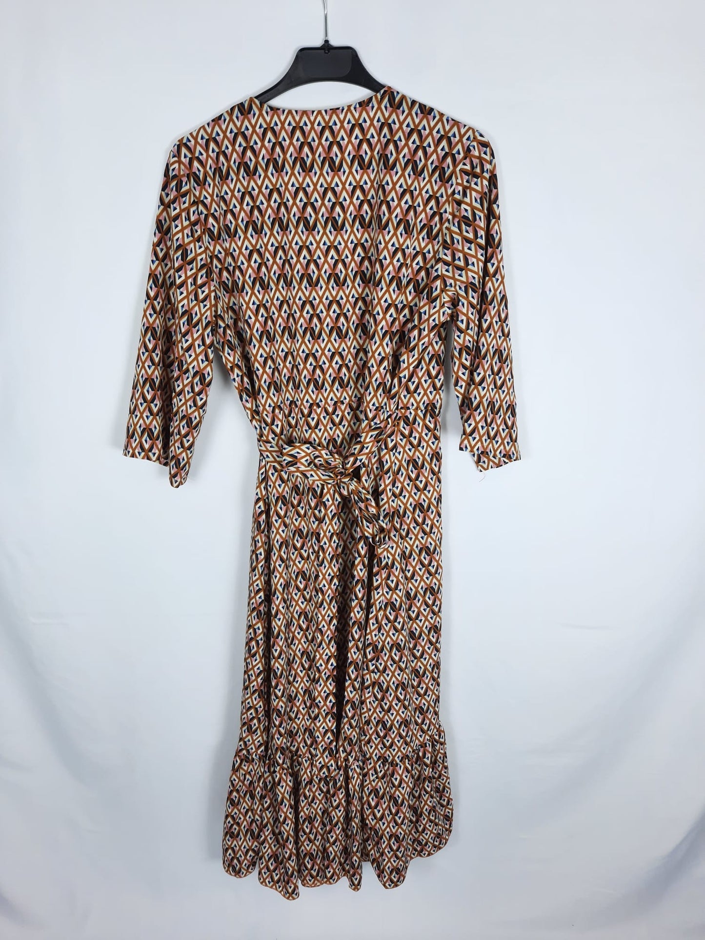 MOOD.Vestido print cruzado rombos TU