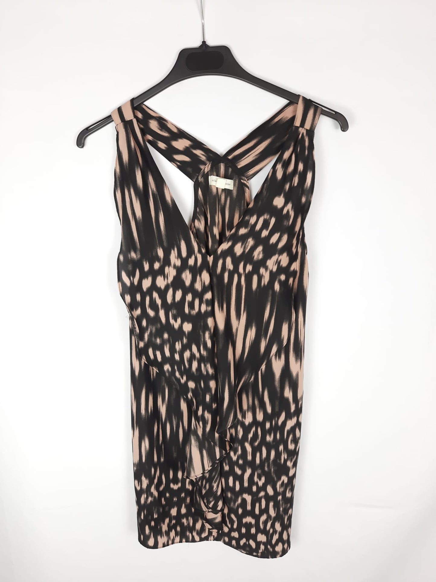 SILENCE + NOISE. Vestido tie dye rosa y negro T.xs