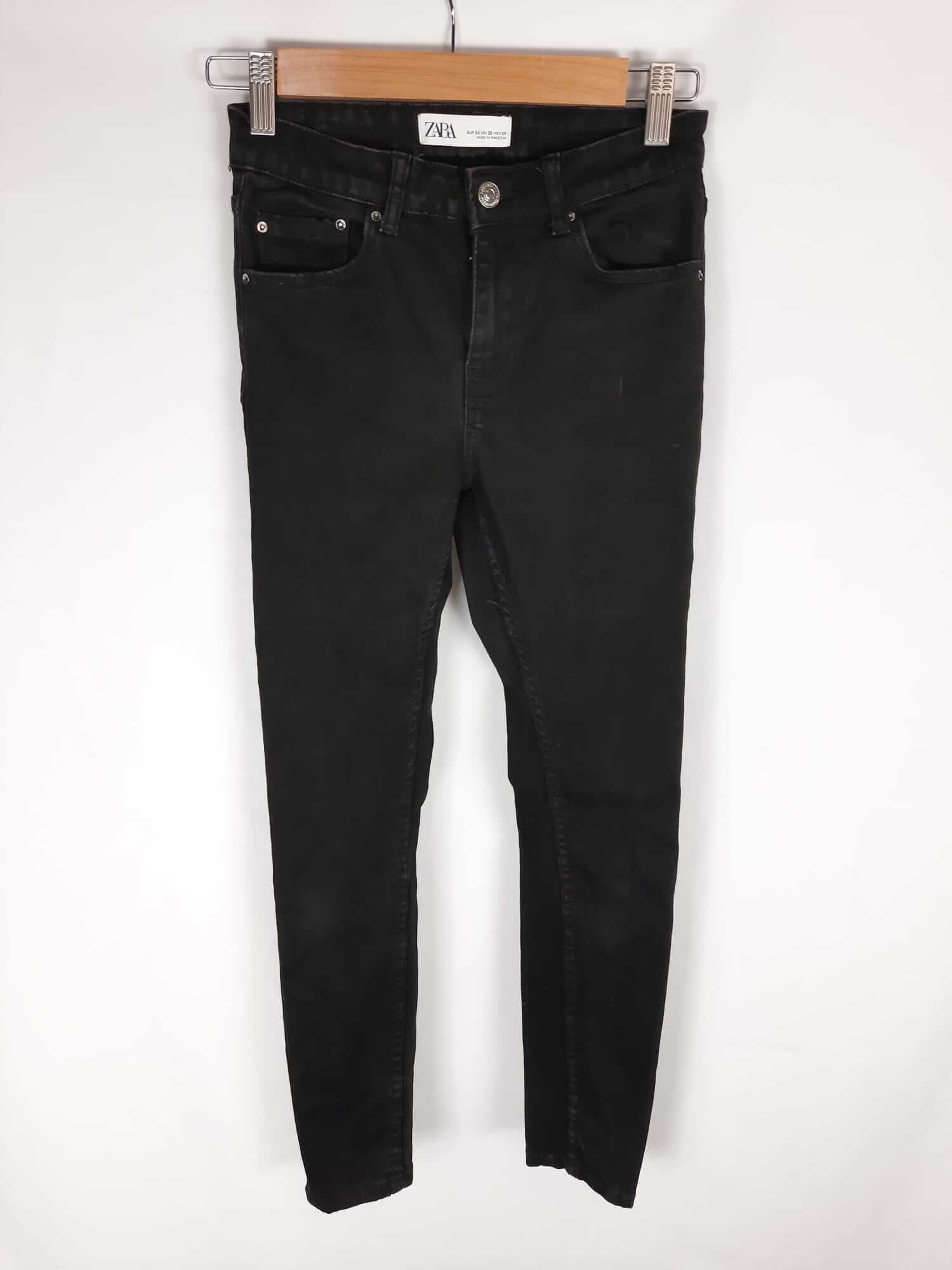 Zara Pantalon Paper Bag Efecto Piel Pantalón En Efecto Cuero