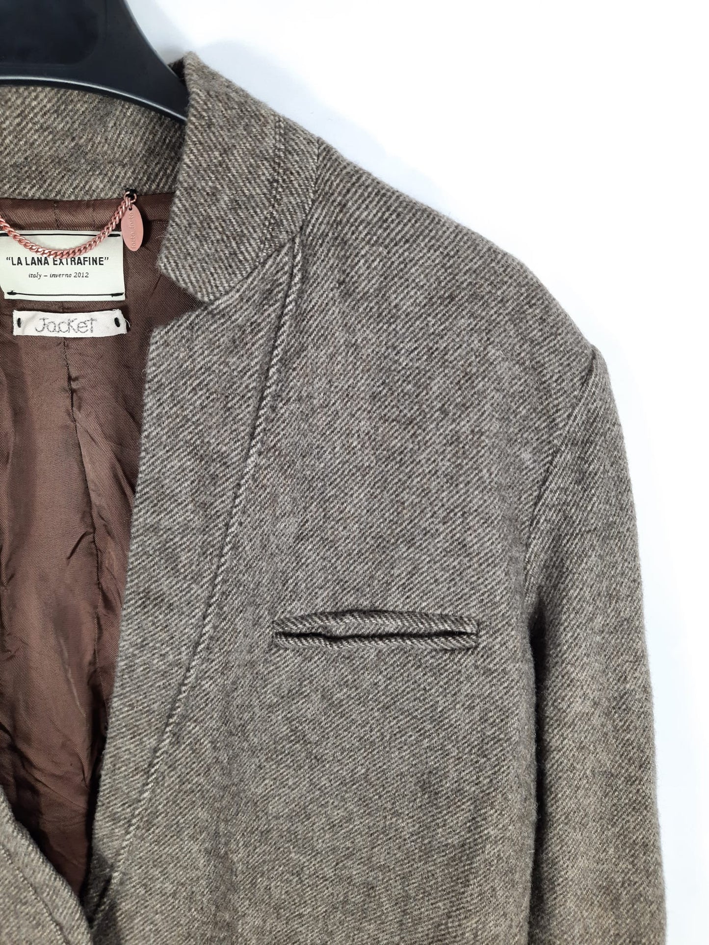 OTHERS. Brown herringbone blazer jacket, size 38