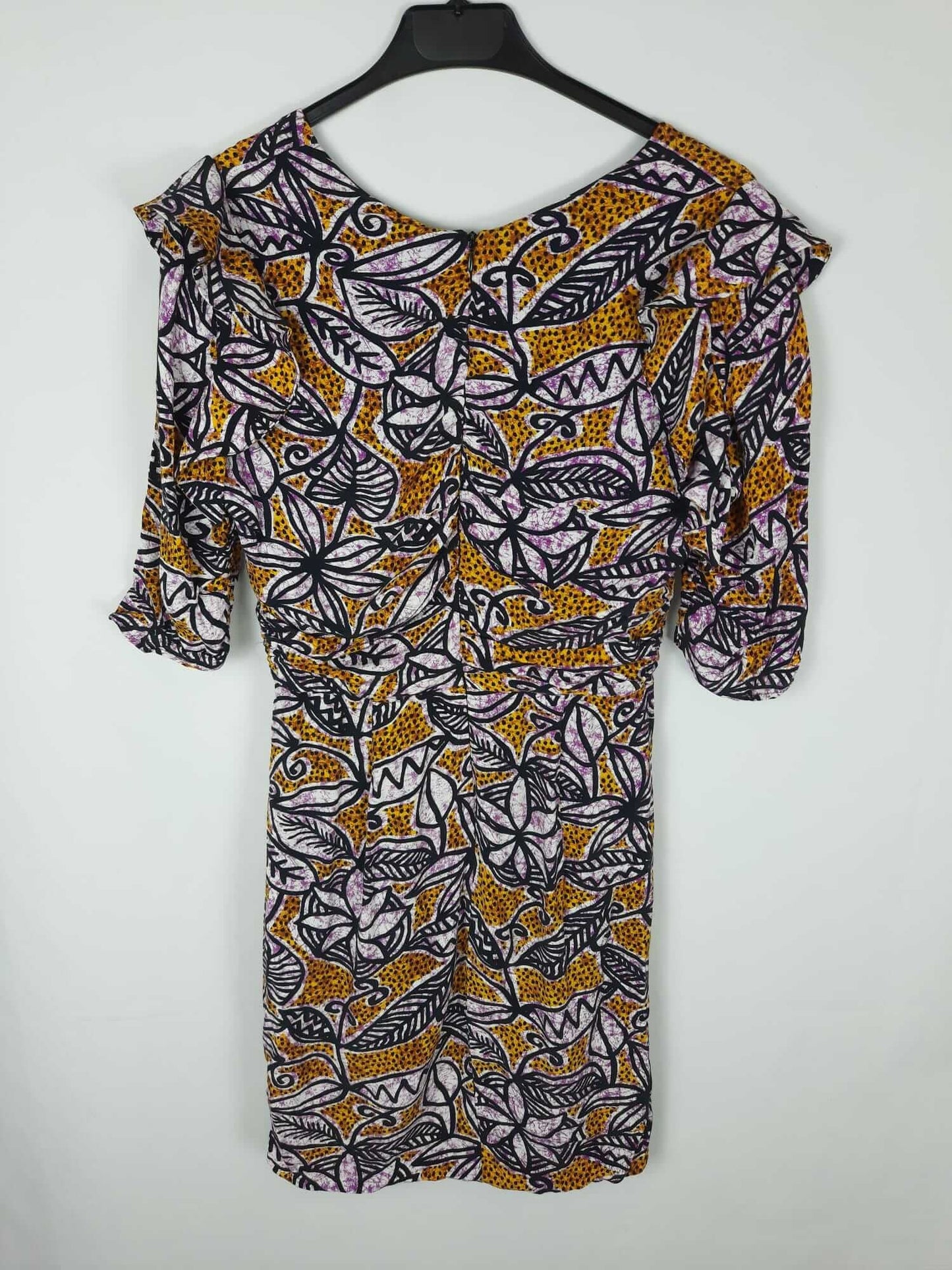 ZARA. Short pink leaf print dress Ts