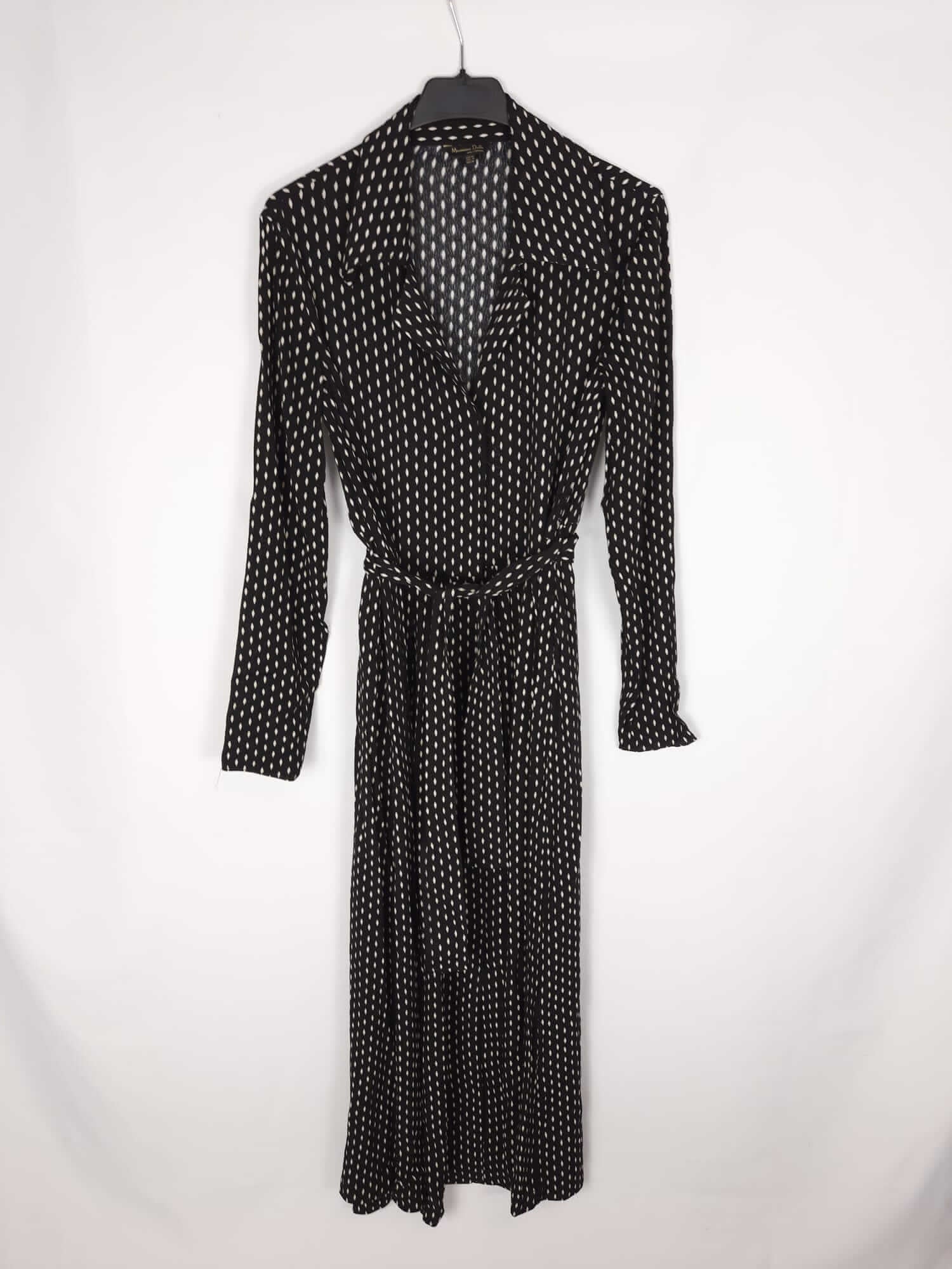 MASSIMO DUTTI. Long black dress with beige polka dots, size 36 – Hibuy  market